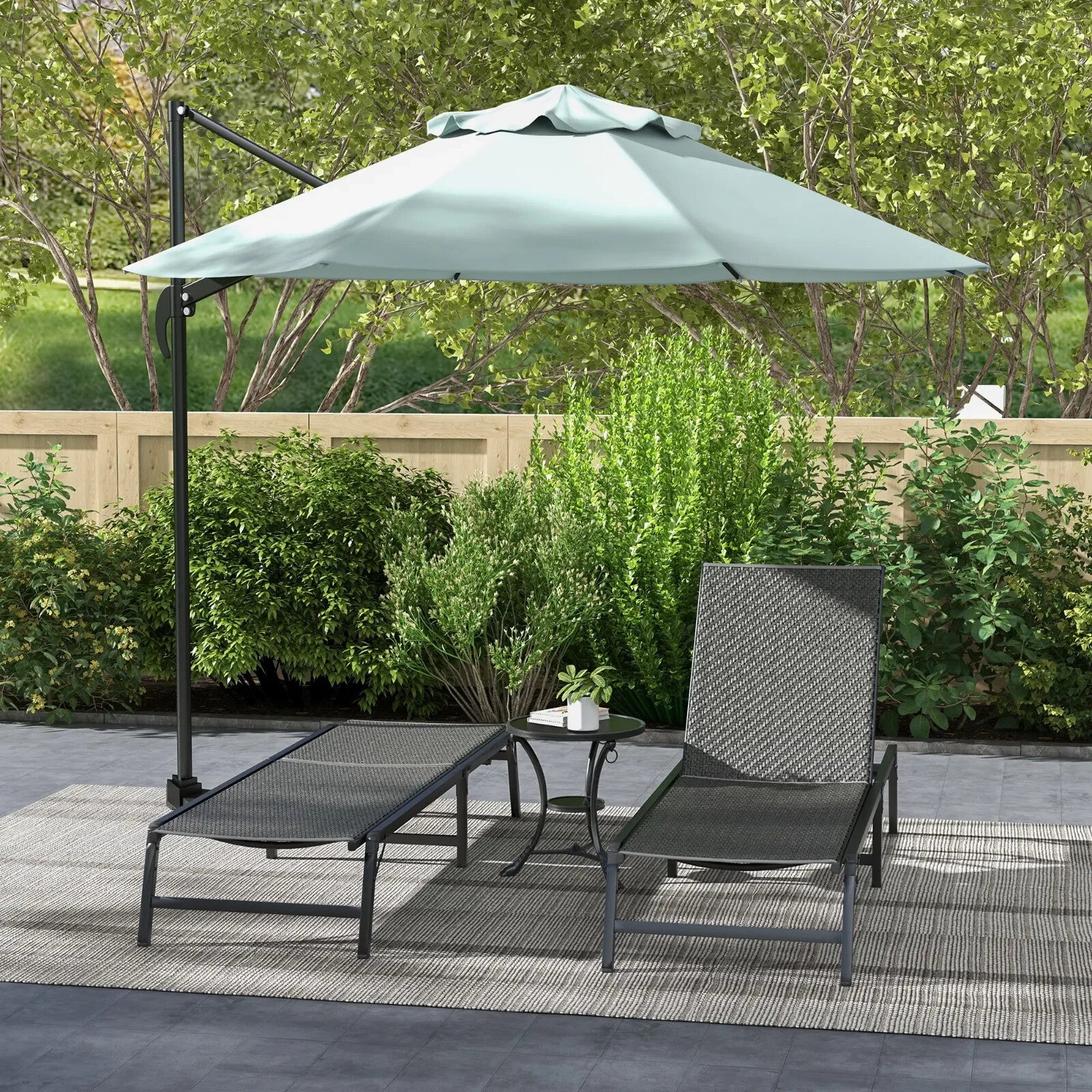 Foldable Rattan Sun Lounger Set of 2 Adjustable Outdoor Wicker Recliner Chairs - Home and Garden Furniture Shop - rustic - furniture