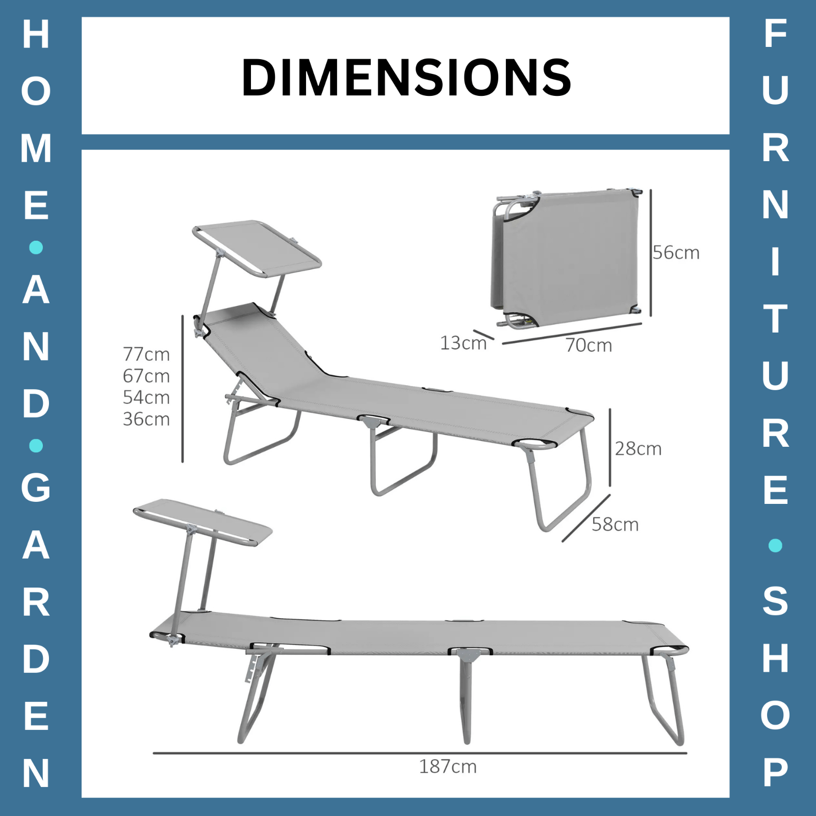 Foldable Sun Lounger Set of 2 with 4 Level Reclining Backrest for Outdoor Use - Home and Garden Furniture Shop - rustic - furniture