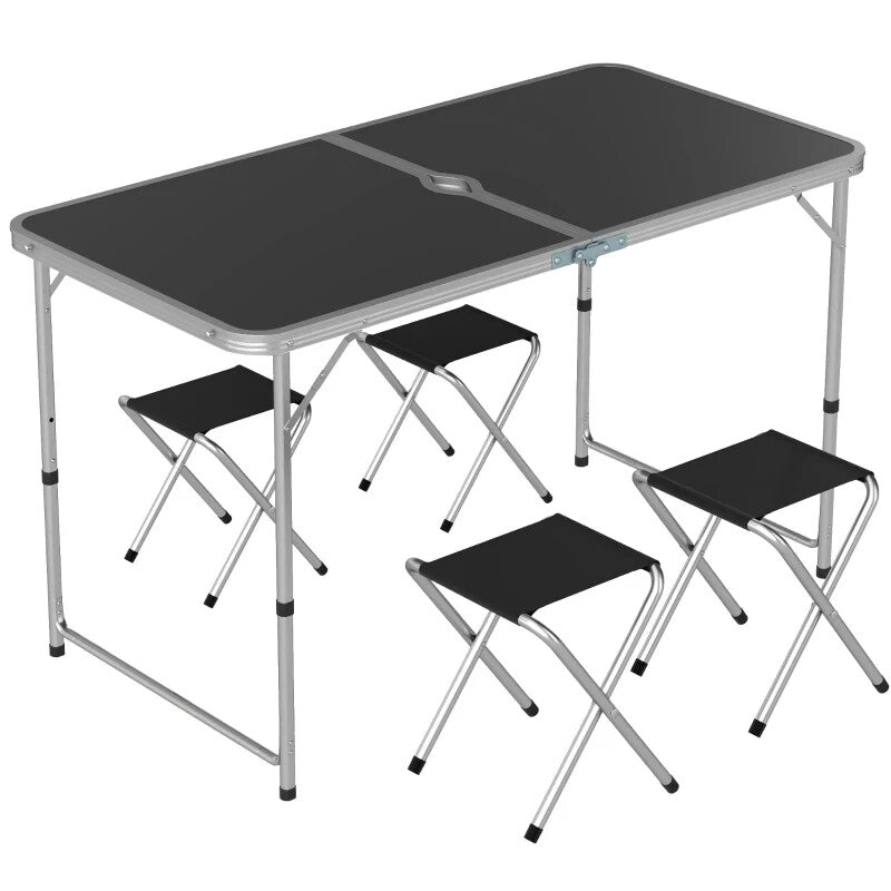 Folding Camping Table and Chairs Set for Outdoor Indoor BBQ Picnic Garden Use - Home and Garden Furniture Shop - rustic - furniture