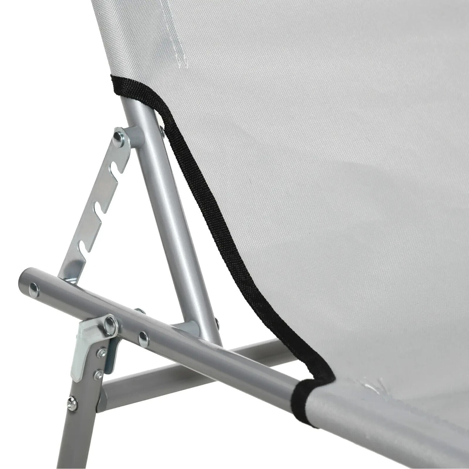 Folding Garden Sun Lounger Chair with Sunshade Recliner Hammock for Outdoor Grey - Home and Garden Furniture Shop - #rustic - furniture#