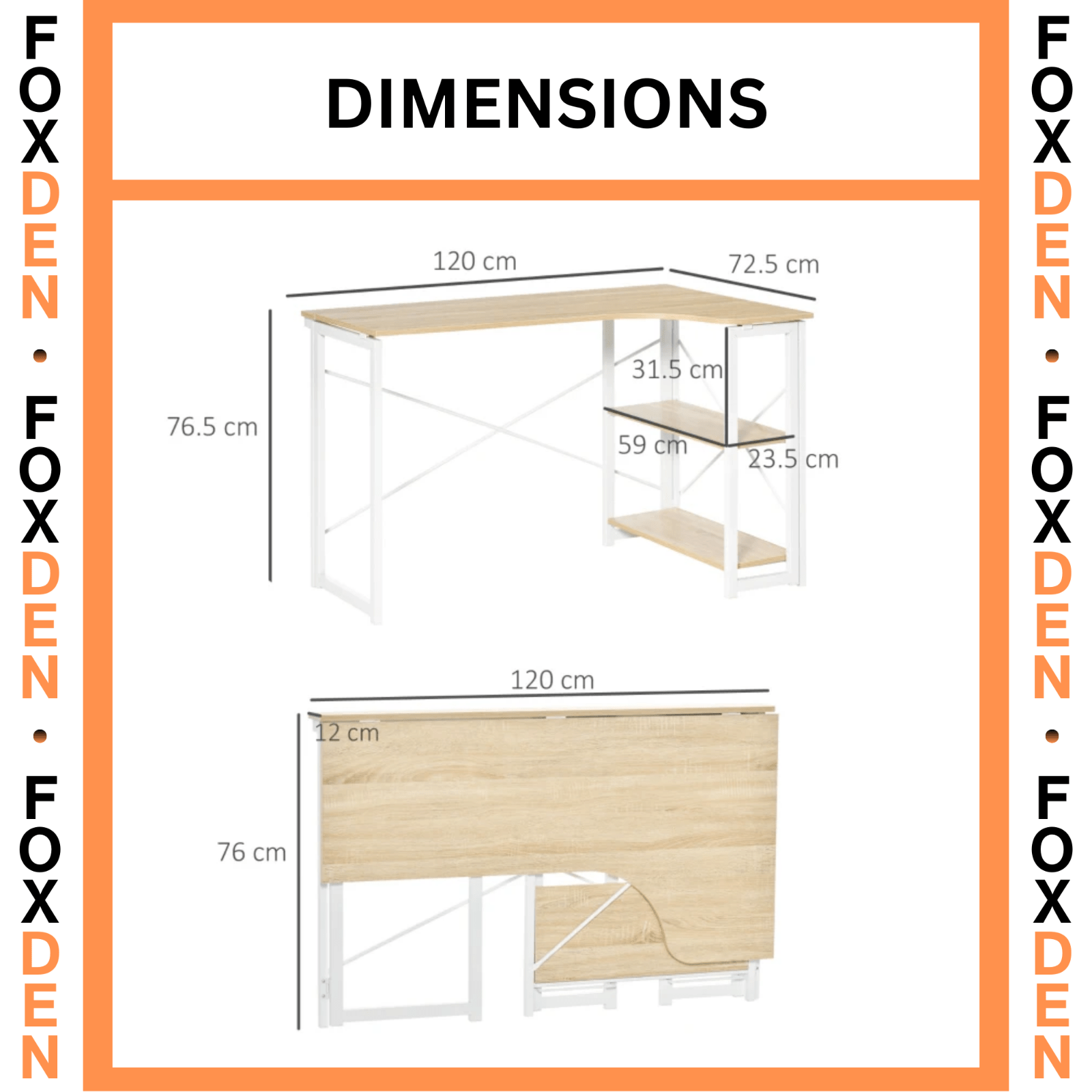 Folding L Shaped Corner Computer Desk Workstation for Home Office Study Bedroom - Home and Garden Furniture Shop - rustic - furniture