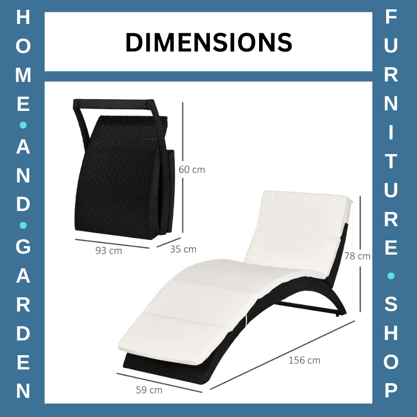 Folding Rattan Sun Lounger Outdoor Garden Reclining Wicker Patio Pool Sunbed - Home and Garden Furniture Shop - rustic - furniture