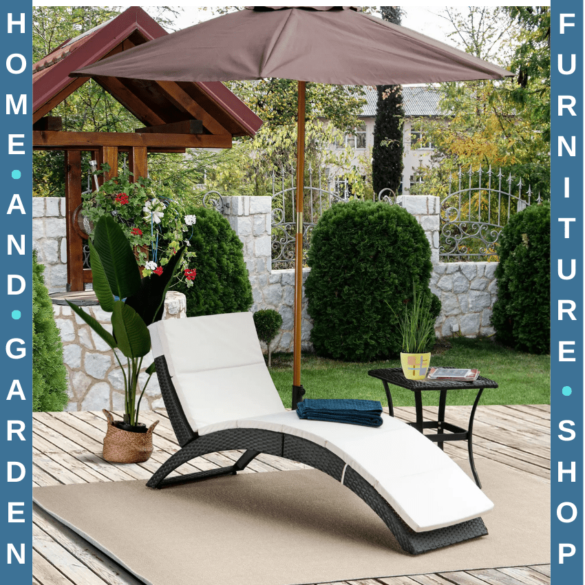 Folding Rattan Sun Lounger Outdoor Garden Reclining Wicker Patio Pool Sunbed - Home and Garden Furniture Shop - rustic - furniture