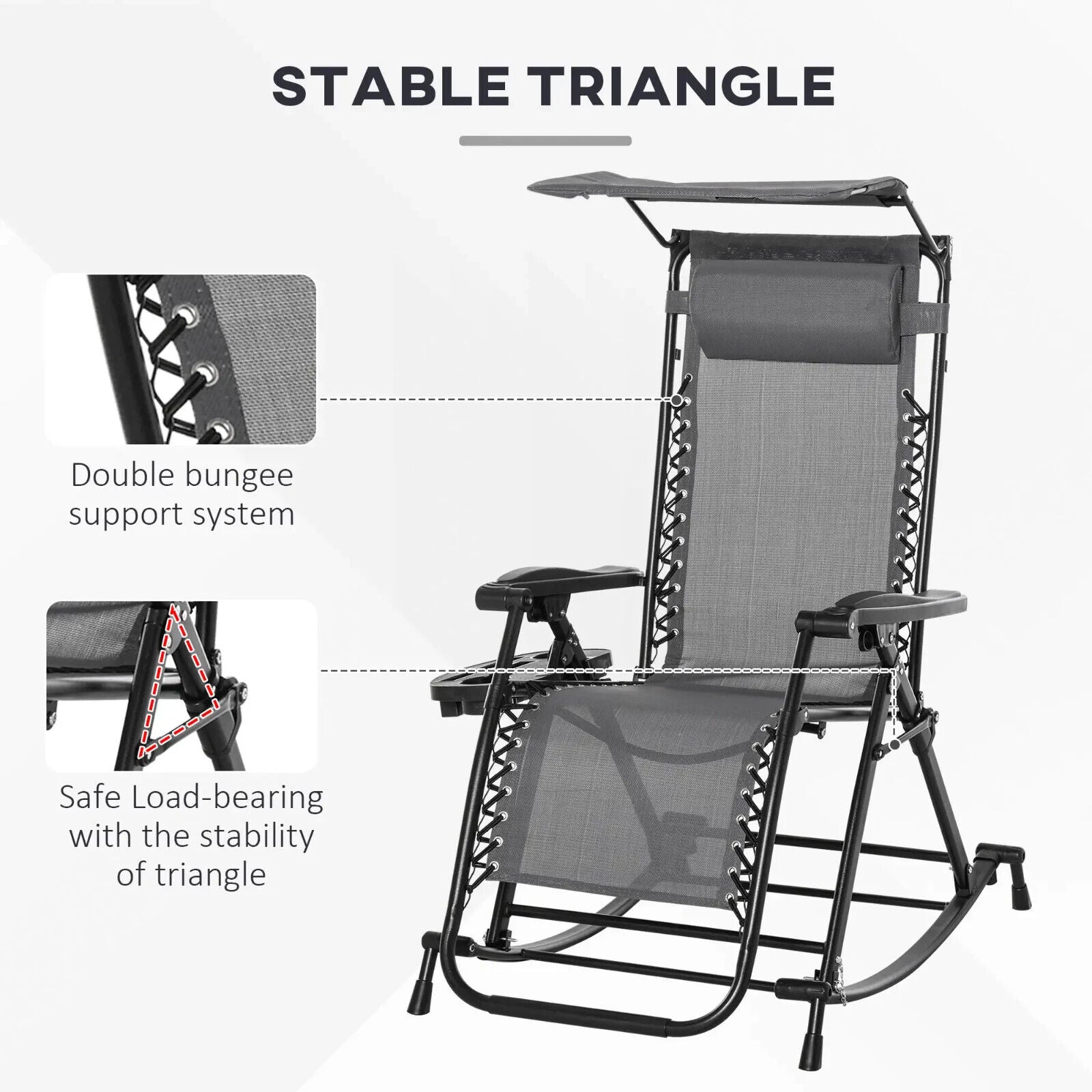 Folding Recliner Chair Outdoor Lounge Zero Gravity Seat With Adjustable Backrest - Home and Garden Furniture Shop - #rustic - furniture#