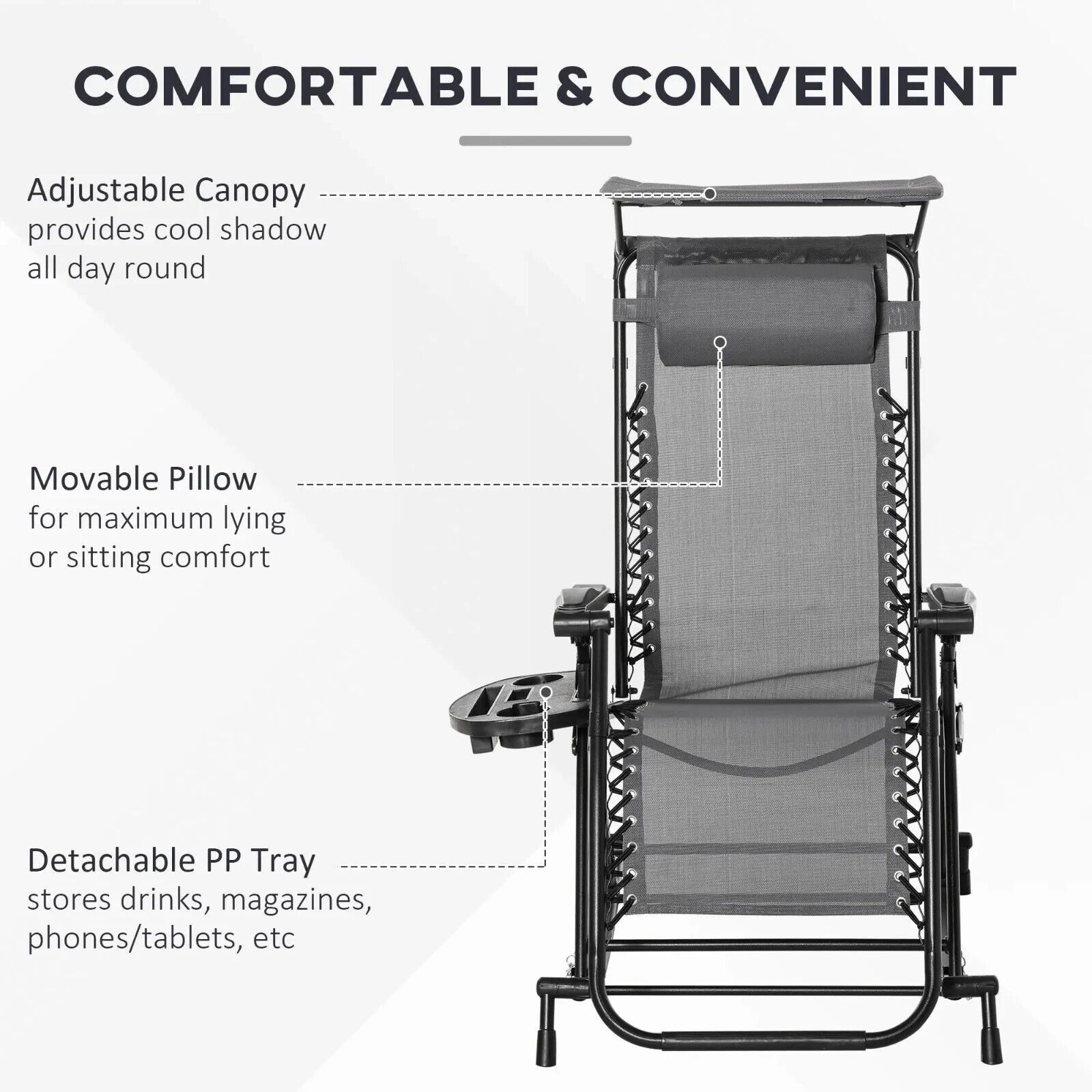 Folding Recliner Chair Outdoor Lounge Zero Gravity Seat With Adjustable Backrest - Home and Garden Furniture Shop - #rustic - furniture#