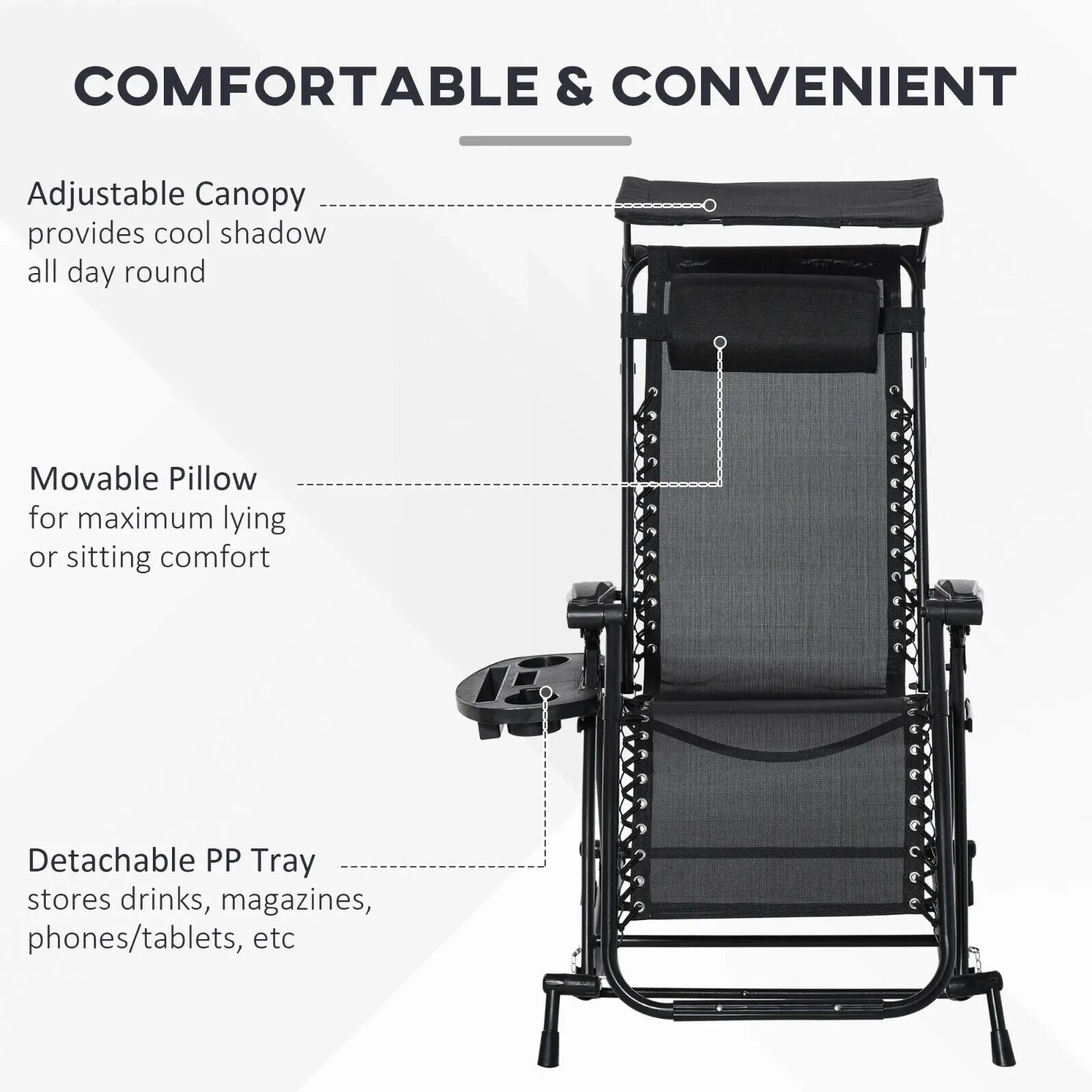 Folding Recliner Chair Outdoor Lounge Zero Gravity Seat With Adjustable Backrest - Home and Garden Furniture Shop - #rustic - furniture#