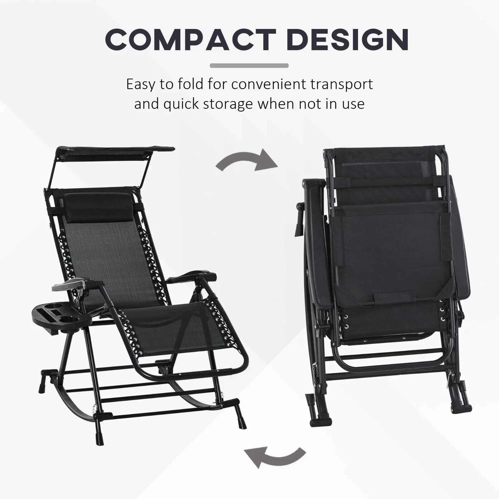 Folding Recliner Chair Outdoor Lounge Zero Gravity Seat With Adjustable Backrest - Home and Garden Furniture Shop - #rustic - furniture#