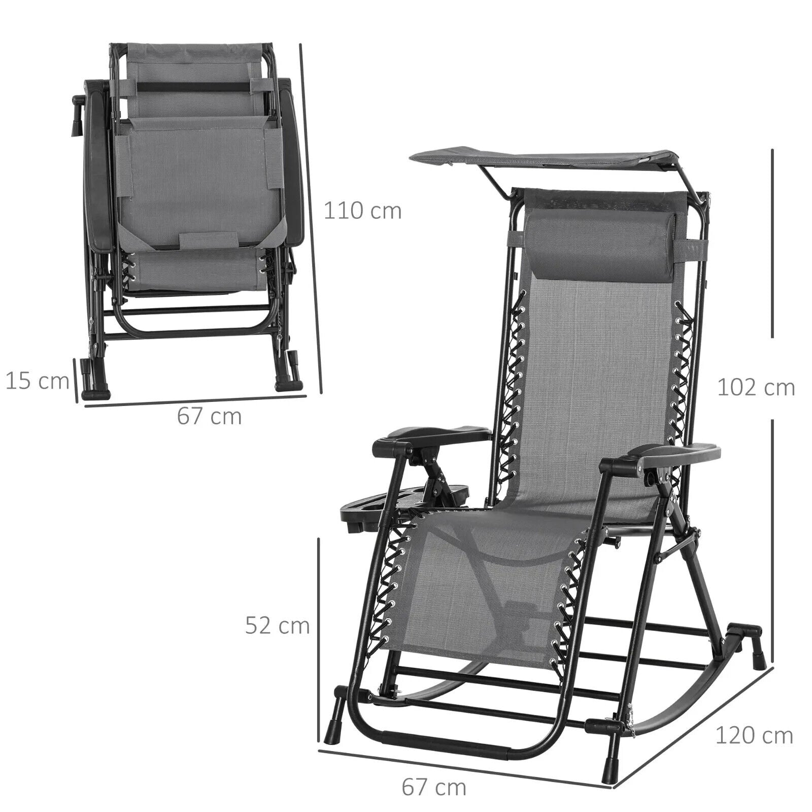 Folding Recliner Chair Outdoor Lounge Zero Gravity Seat With Adjustable Backrest - Home and Garden Furniture Shop - #rustic - furniture#