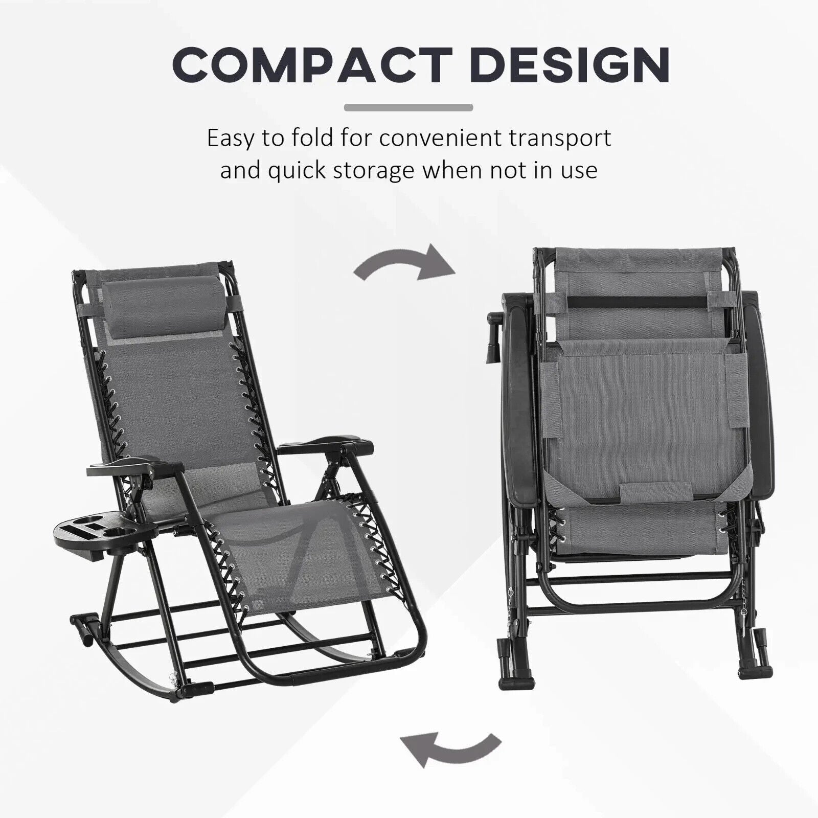 Folding Recliner Chair Outdoor Lounge Zero Gravity Seat With Adjustable Backrest - Home and Garden Furniture Shop - #rustic - furniture#