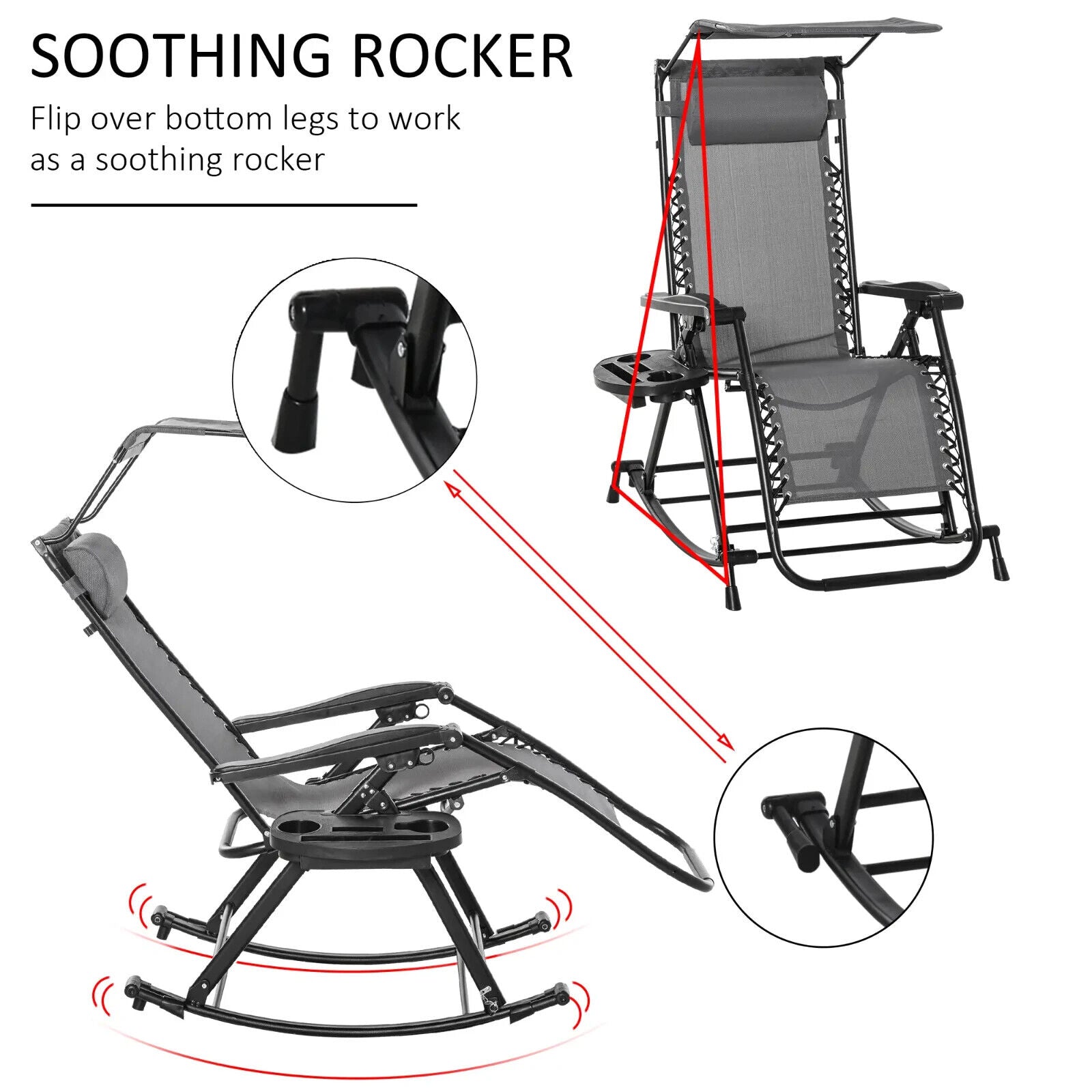 Folding Recliner Chair Outdoor Lounge Zero Gravity Seat With Adjustable Backrest - Home and Garden Furniture Shop - #rustic - furniture#