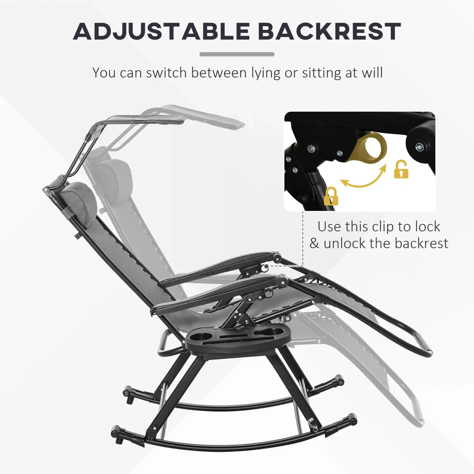 Folding Recliner Chair Outdoor Lounge Zero Gravity Seat With Adjustable Backrest - Home and Garden Furniture Shop - #rustic - furniture#
