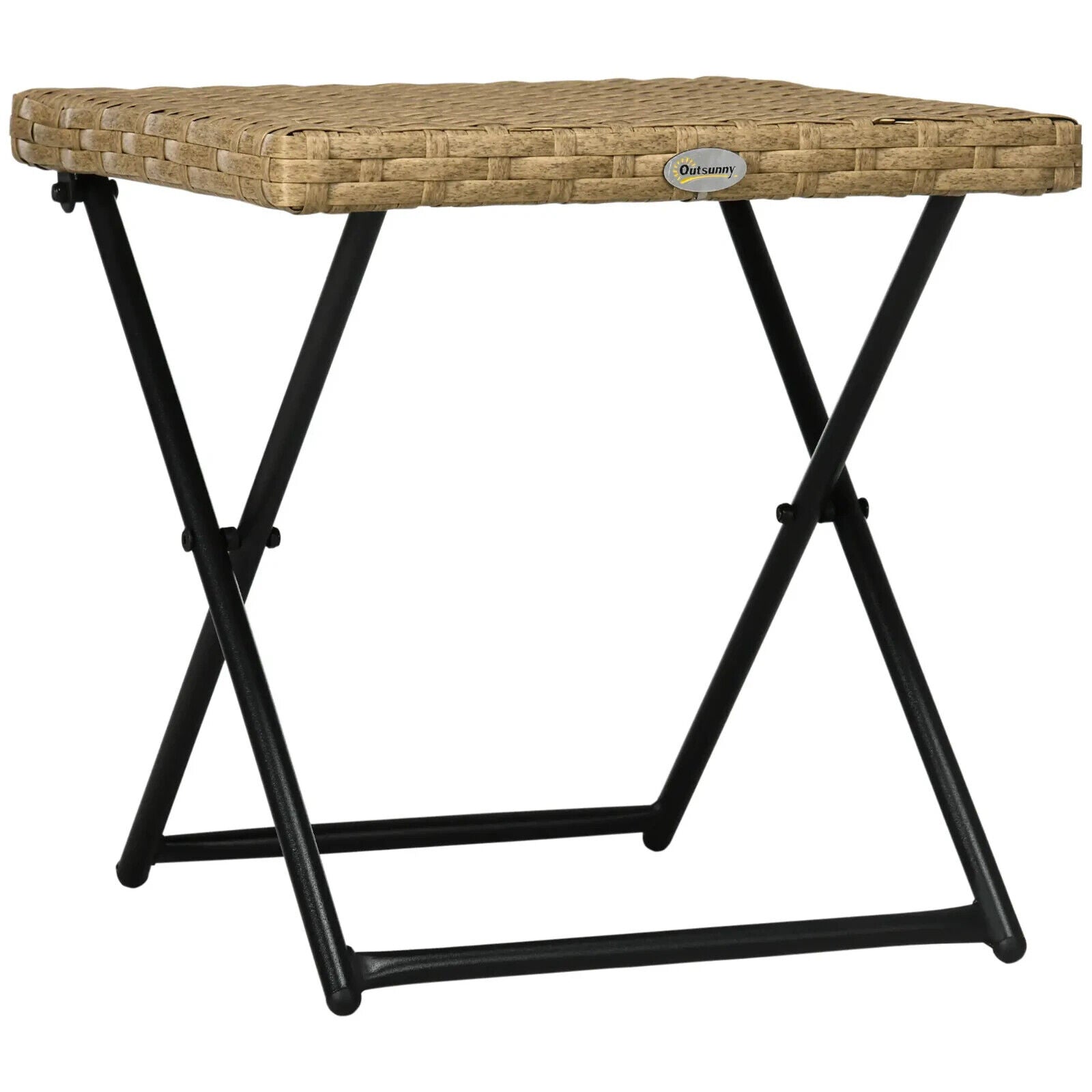 Folding Square Rattan Coffee Table - Steel Frame Outdoor Garden Bistro Table - Home and Garden Furniture Shop - #rustic - furniture#