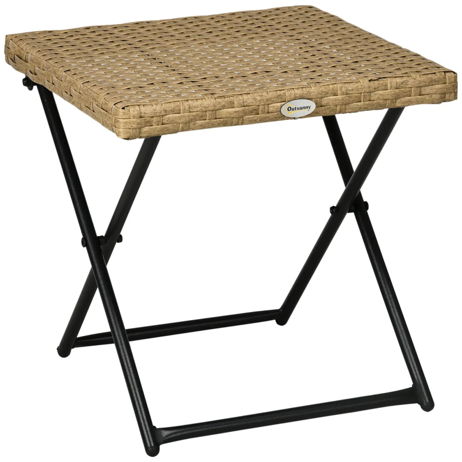 Folding Square Rattan Coffee Table - Steel Frame Outdoor Garden Bistro Table - Home and Garden Furniture Shop - #rustic - furniture#