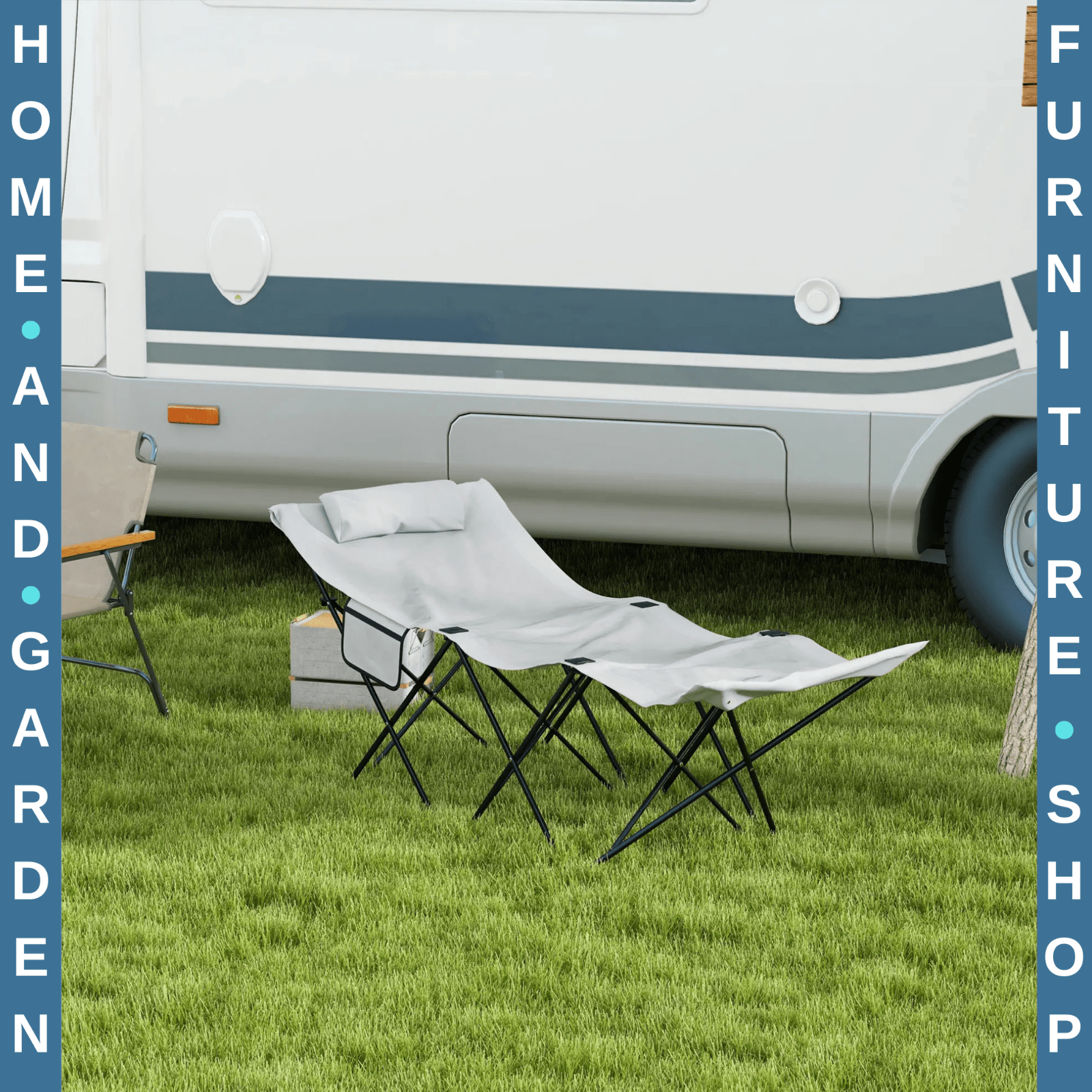 Folding Sun Lounger Chair with Headrest Pocket Adjustable Back Outdoor Beach Bed - Home and Garden Furniture Shop - rustic - furniture