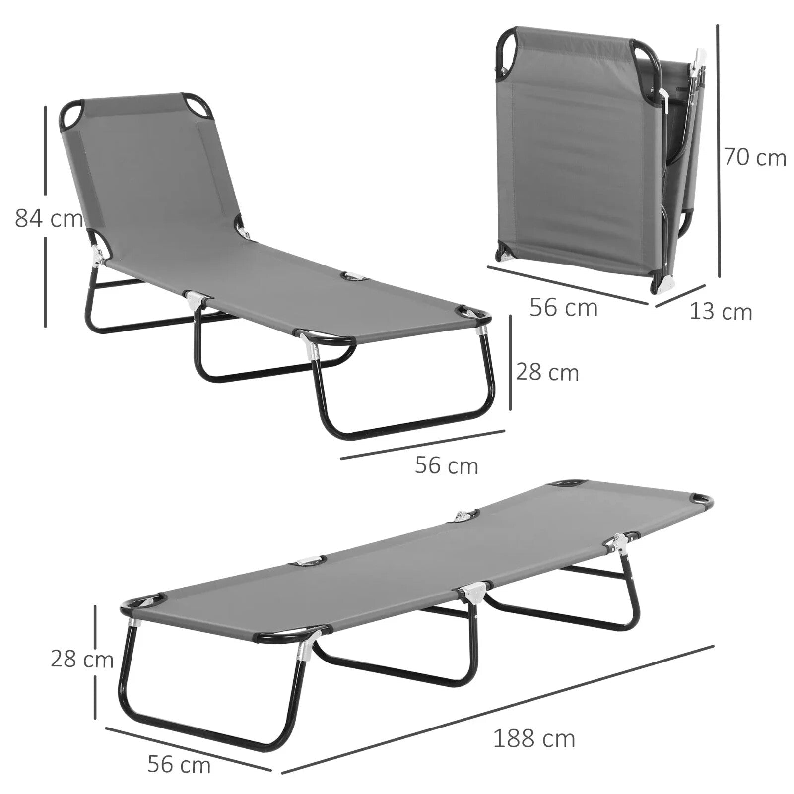 Folding Sun Loungers Set of 2 Outdoor Day Beds with Adjustable Backrest Garden - Home and Garden Furniture Shop - rustic - furniture