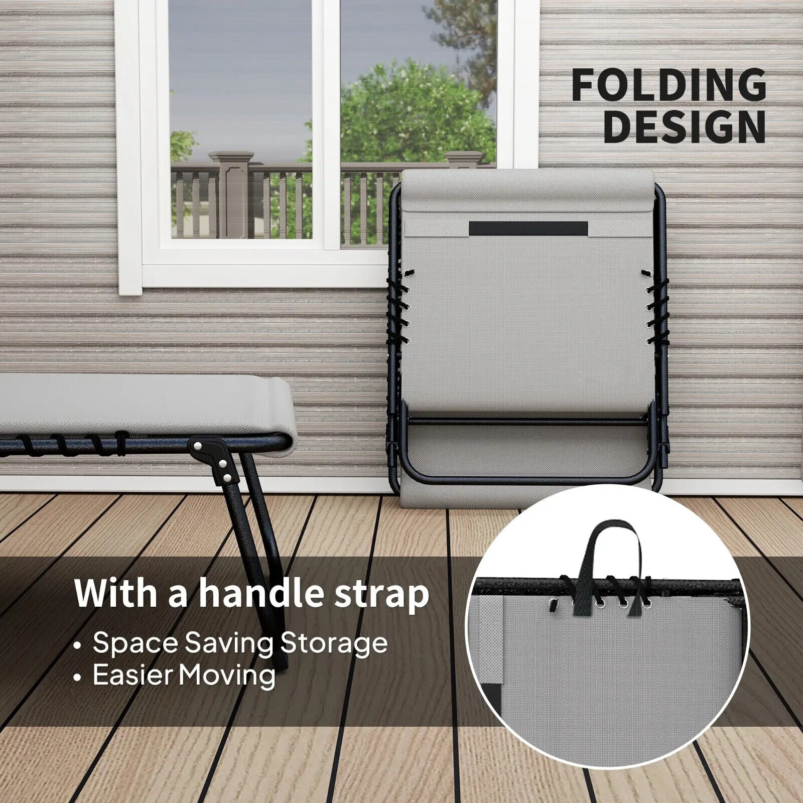 Folding Sun Loungers Set of 2 Padded Garden Outdoor Recliner Chair with Headrest - Home and Garden Furniture Shop - #rustic - furniture#