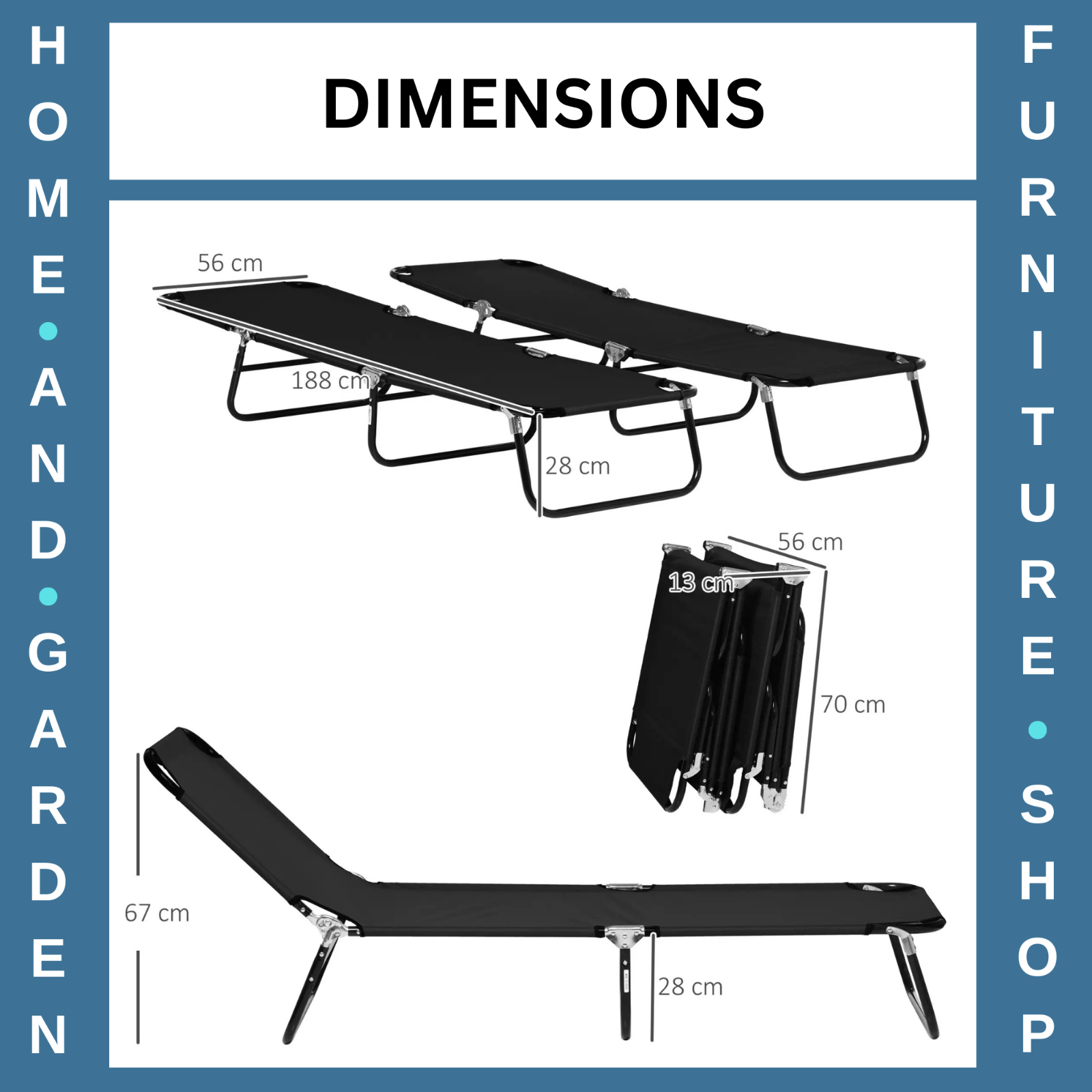 Folding Sun Loungers Set of 2 Reclining Garden Chairs Outdoor Day Bed Furniture - Home and Garden Furniture Shop - rustic - furniture