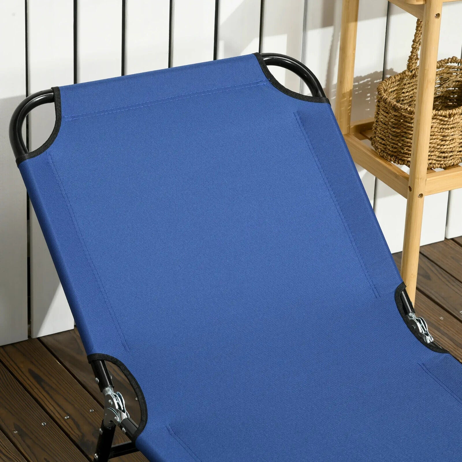 Folding Sun Loungers Set of 2 with Reclining Back and Steel Frame for Garden - Home and Garden Furniture Shop - #rustic - furniture#