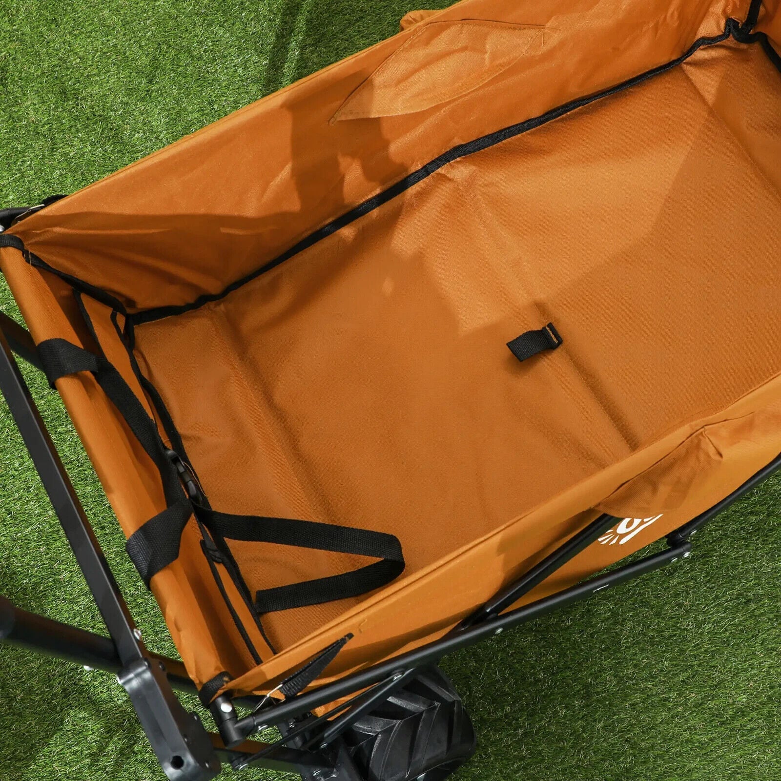 Folding Trolley Cart Storage Wagon with 2 Compartments, Handle, and Canopy - Home and Garden Furniture Shop - #rustic - furniture#