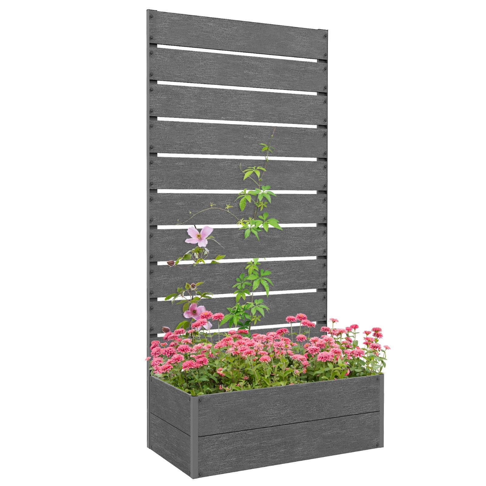 Freestanding Garden Planter with Trellis Raised Bed for Climbing Plants Outdoor - Home and Garden Furniture Shop - rustic - furniture