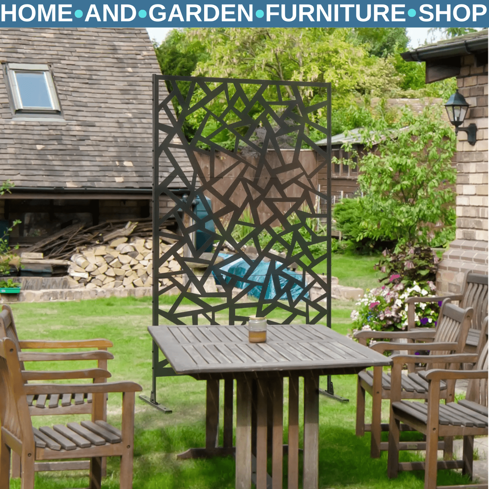 Freestanding Metal Garden Screen - Decorative Outdoor Divider with Screws - Home and Garden Furniture Shop - rustic - furniture