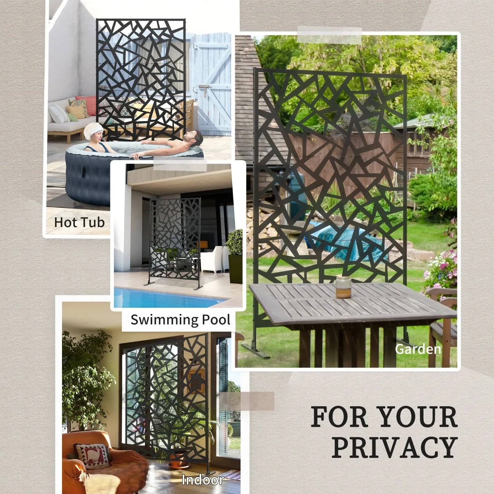Freestanding Metal Garden Screen - Decorative Outdoor Divider with Screws - Home and Garden Furniture Shop - rustic - furniture