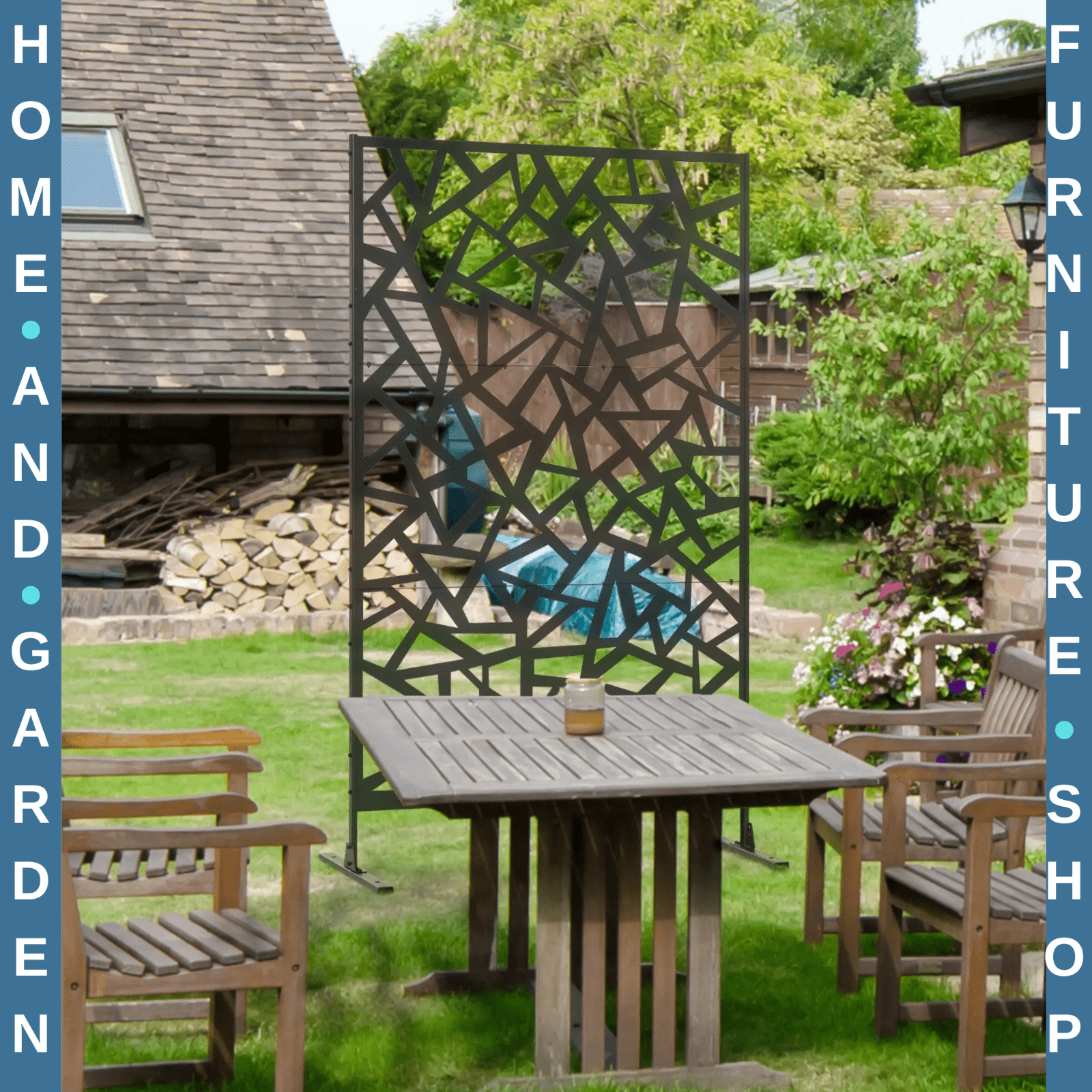Freestanding Metal Garden Screen - Decorative Outdoor Divider with Screws - Home and Garden Furniture Shop - rustic - furniture