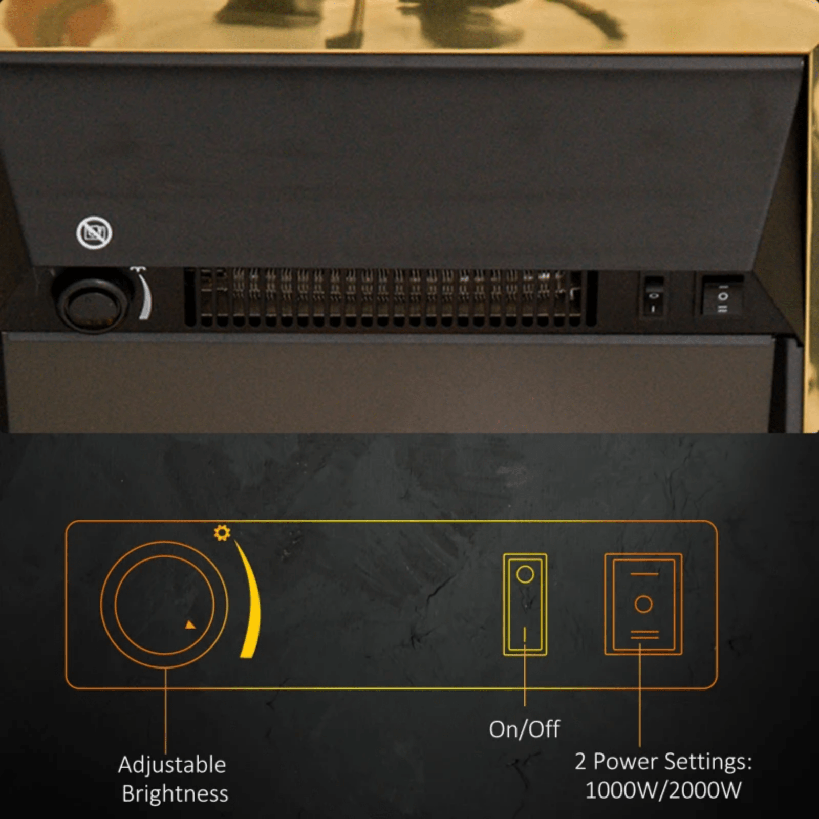 Freestanding Modern Electric Fireplace Heater Stove Burner LED Flame Fire Effect - Home and Garden Furniture Shop - rustic - furniture