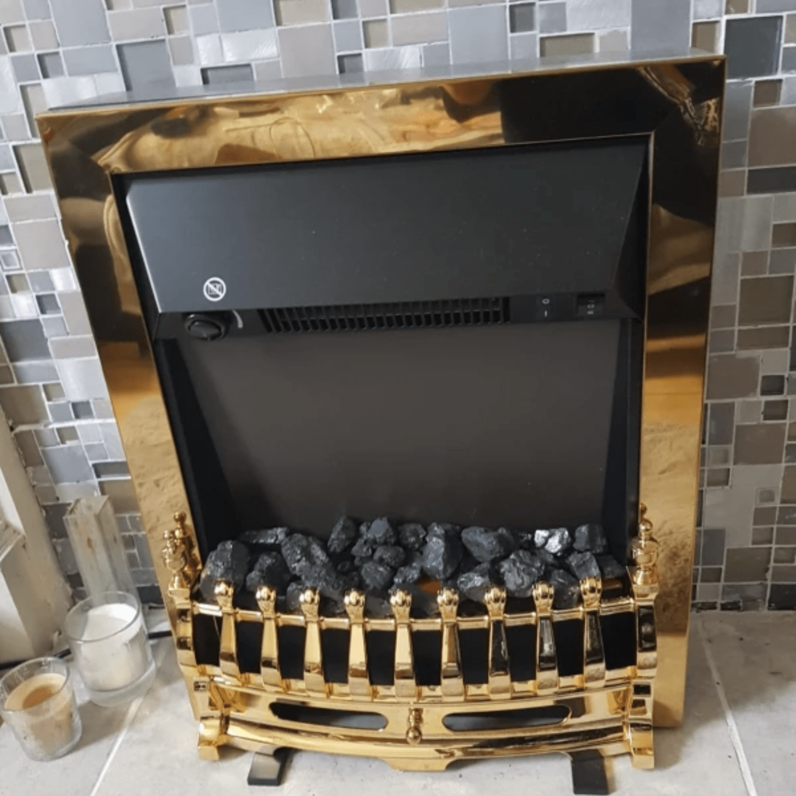 Freestanding Modern Electric Fireplace Heater Stove Burner LED Flame Fire Effect - Home and Garden Furniture Shop - rustic - furniture