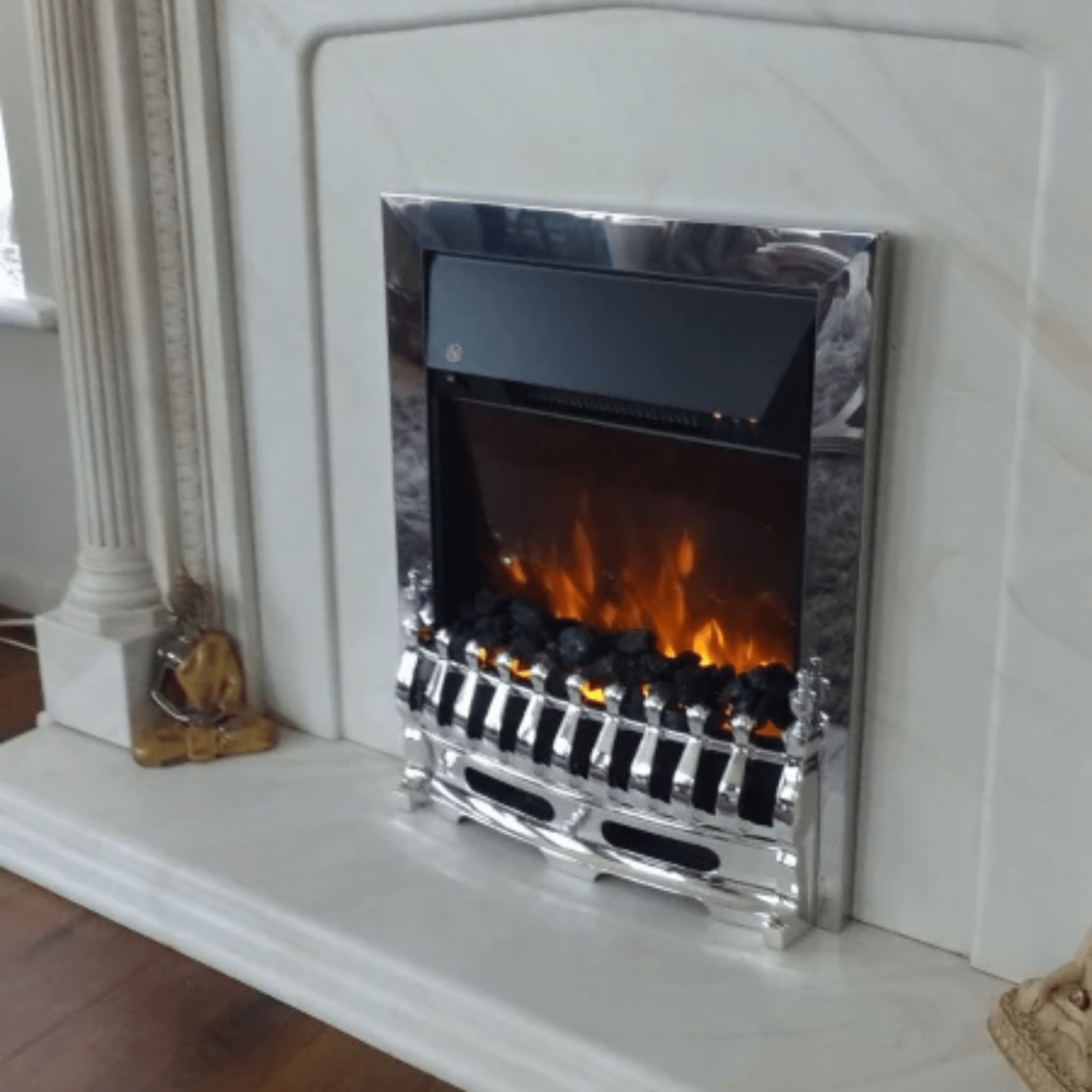 Freestanding Modern Electric Fireplace Heater Stove Burner LED Flame Fire Effect - Home and Garden Furniture Shop - rustic - furniture