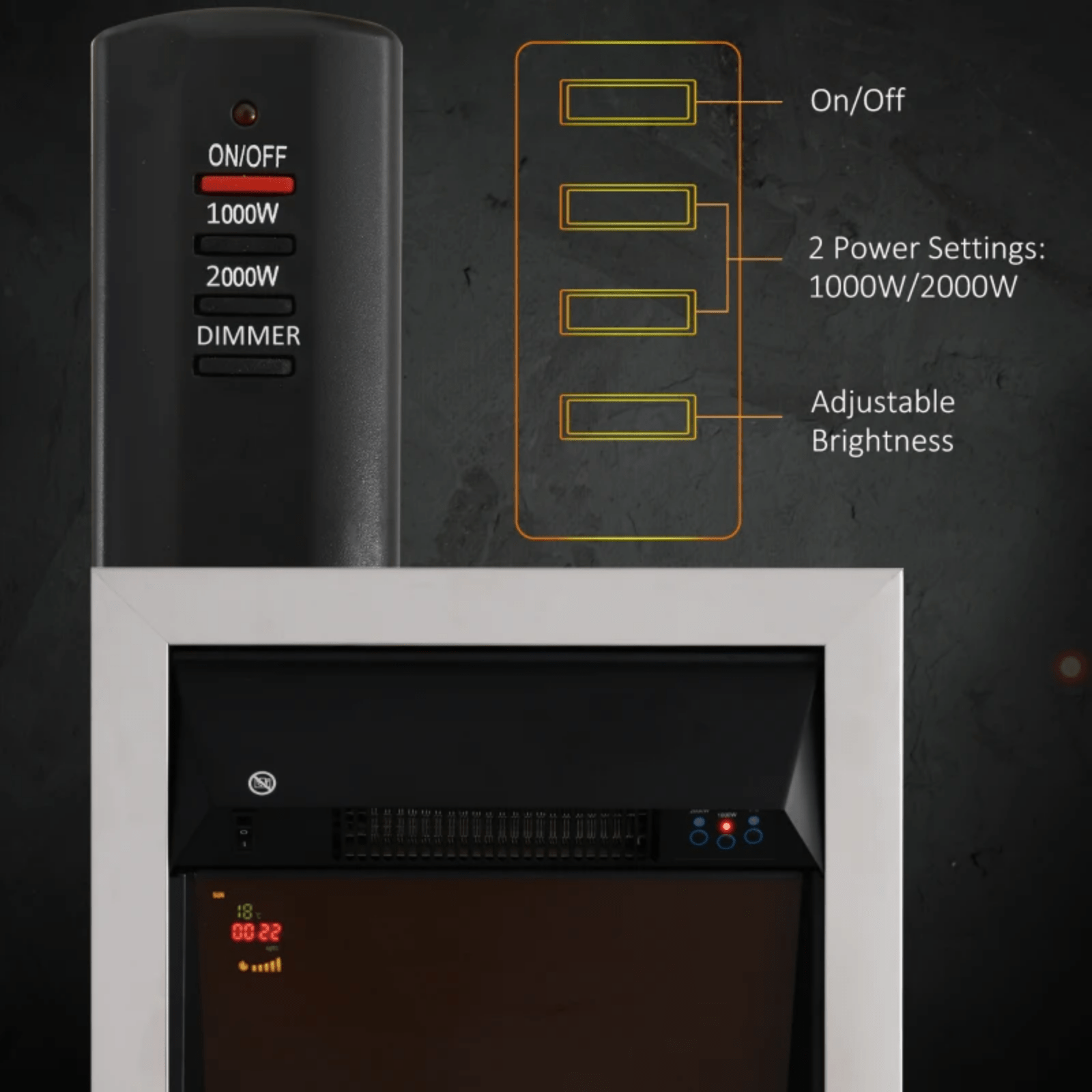 Freestanding Modern Electric Fireplace Heater Stove Burner LED Flame Fire Effect - Home and Garden Furniture Shop - rustic - furniture