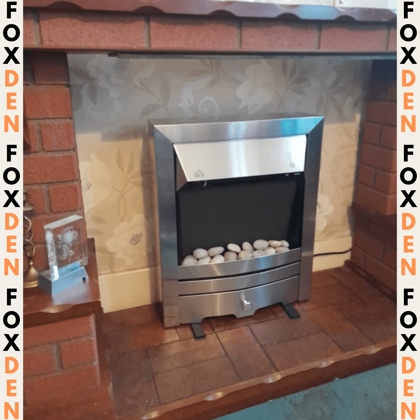 Freestanding Modern Electric Fireplace Heater Stove Burner LED Flame Fire Effect - Home and Garden Furniture Shop - rustic - furniture