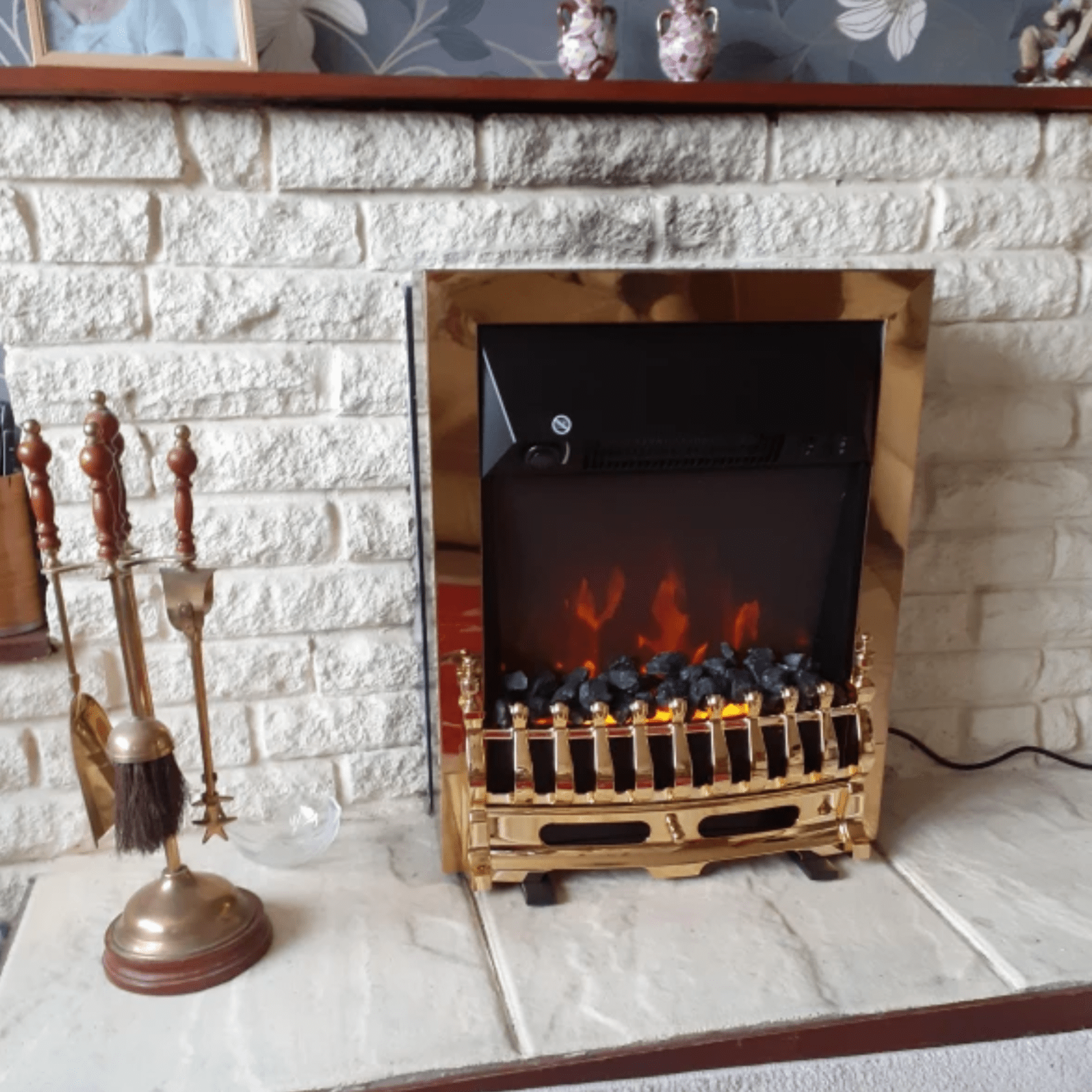 Freestanding Modern Electric Fireplace Heater Stove Burner LED Flame Fire Effect - Home and Garden Furniture Shop - rustic - furniture