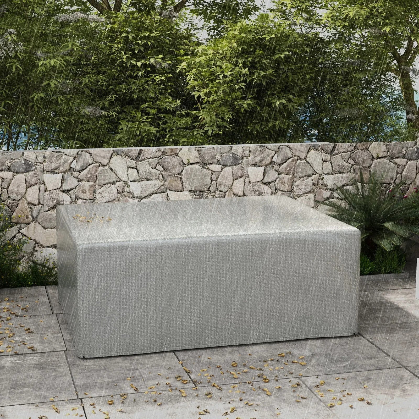 Furniture Cover UV Resistant Plastic Heavy Duty with Drawstring Fastening Grey - Home and Garden Furniture Shop - rustic - furniture