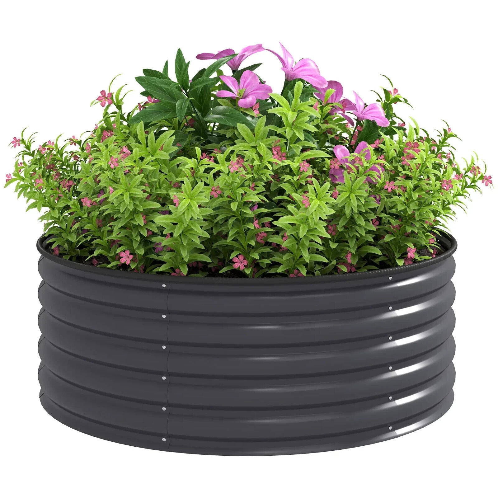 Galvanised Raised Garden Bed 120 x 120 x 43 cm Outdoor Planter Box with Gloves - Home and Garden Furniture Shop - #rustic - furniture#