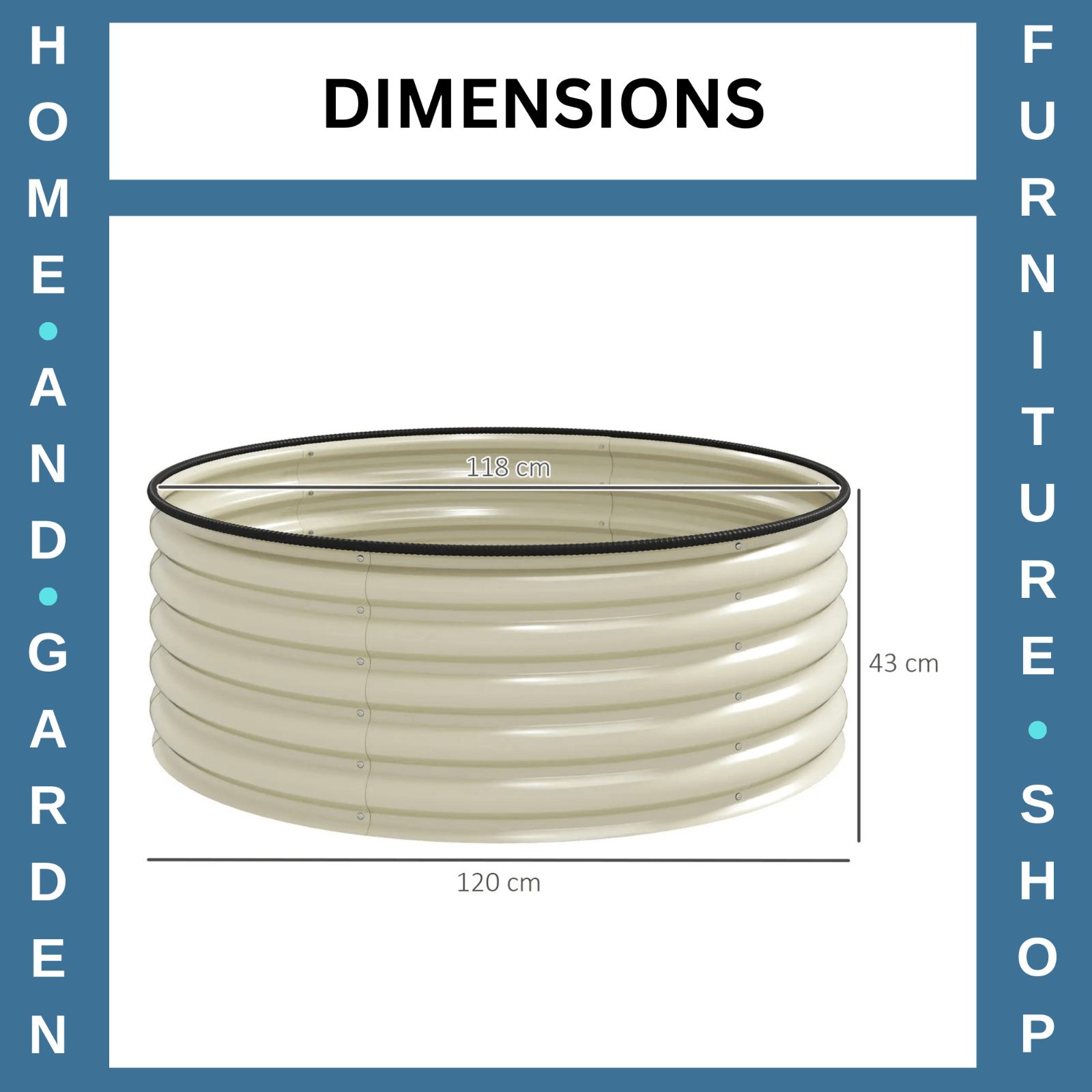 Galvanised Raised Garden Bed 120 x 120 x 43cm Outdoor Planter Box with Gloves - Home and Garden Furniture Shop - rustic - furniture