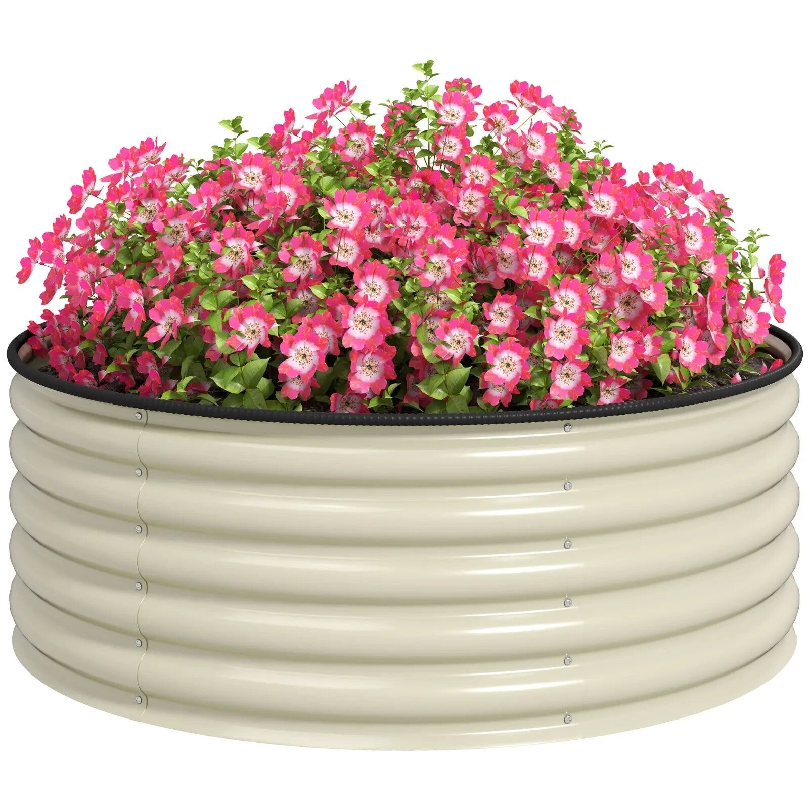 Galvanised Raised Garden Bed 120 x 120 x 43cm Outdoor Planter Box with Gloves - Home and Garden Furniture Shop - rustic - furniture