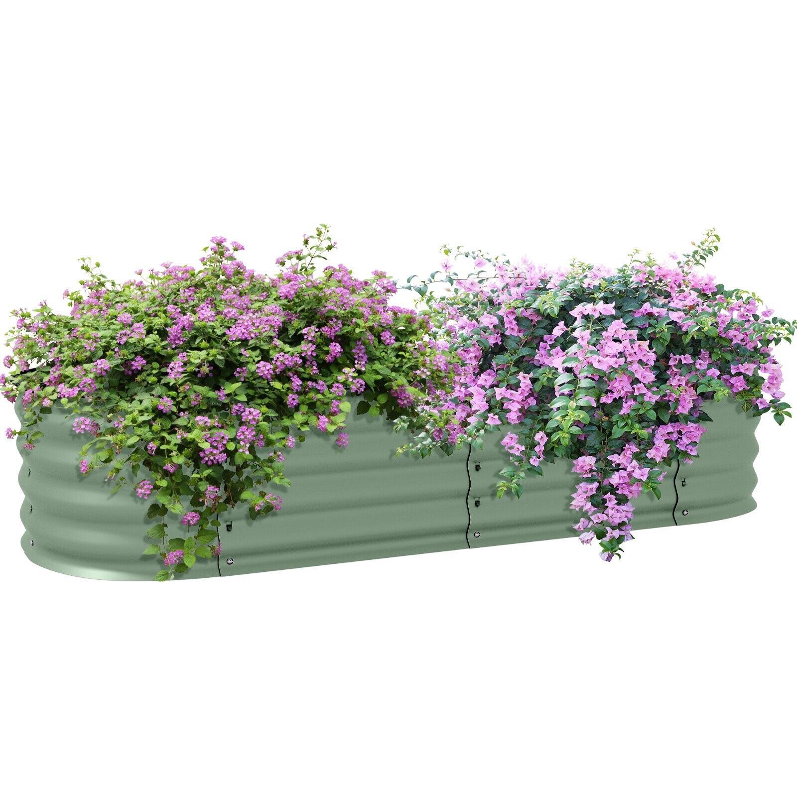 Galvanised Raised Garden Bed Planter Box with Safety Edging for Herbs Flowers - Home and Garden Furniture Shop - #rustic - furniture#