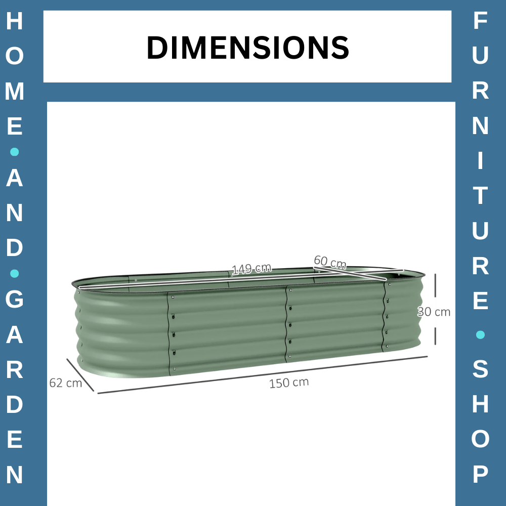 Galvanised Raised Garden Bed Planter Box with Safety Edging for Herbs Flowers - Home and Garden Furniture Shop - #rustic - furniture#