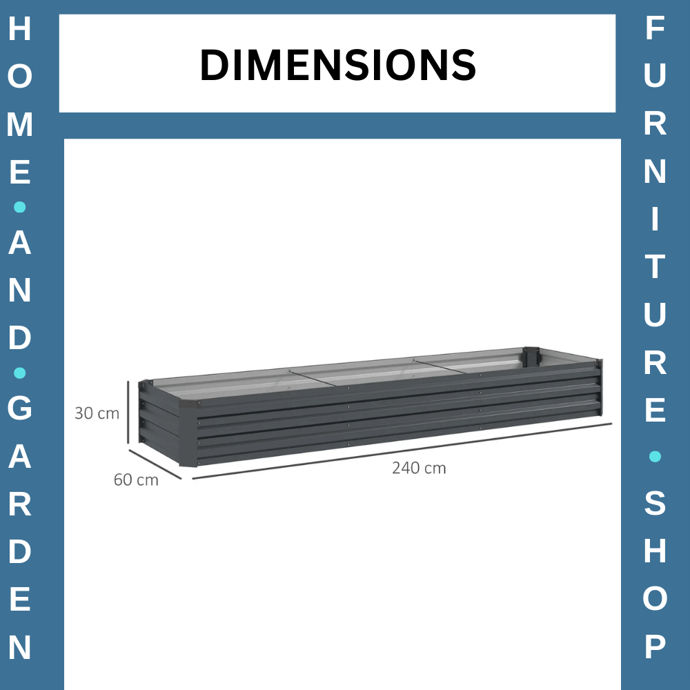 Galvanised Raised Garden Planter Box Rectangular Outdoor Bed with Safety Edging - Home and Garden Furniture Shop - rustic - furniture