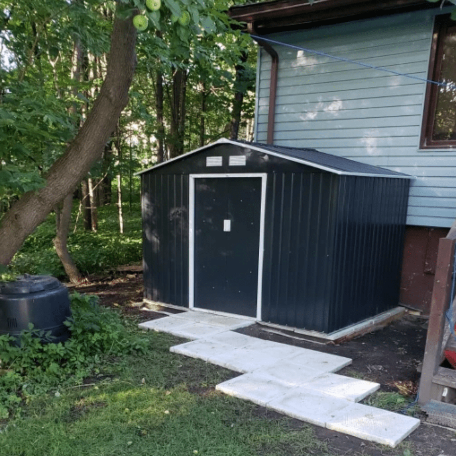 Galvanised Steel Garden Shed 9 x 6FT Garden Storage Shed Sliding Door Tool Hut - Home and Garden Furniture Shop - rustic - furniture