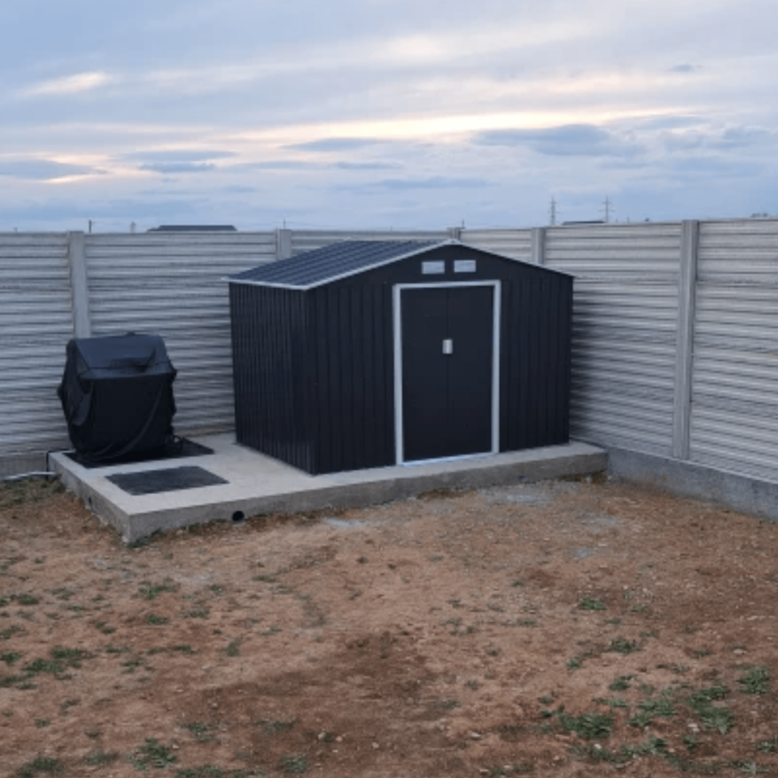 Galvanised Steel Garden Shed 9 x 6FT Garden Storage Shed Sliding Door Tool Hut - Home and Garden Furniture Shop - rustic - furniture