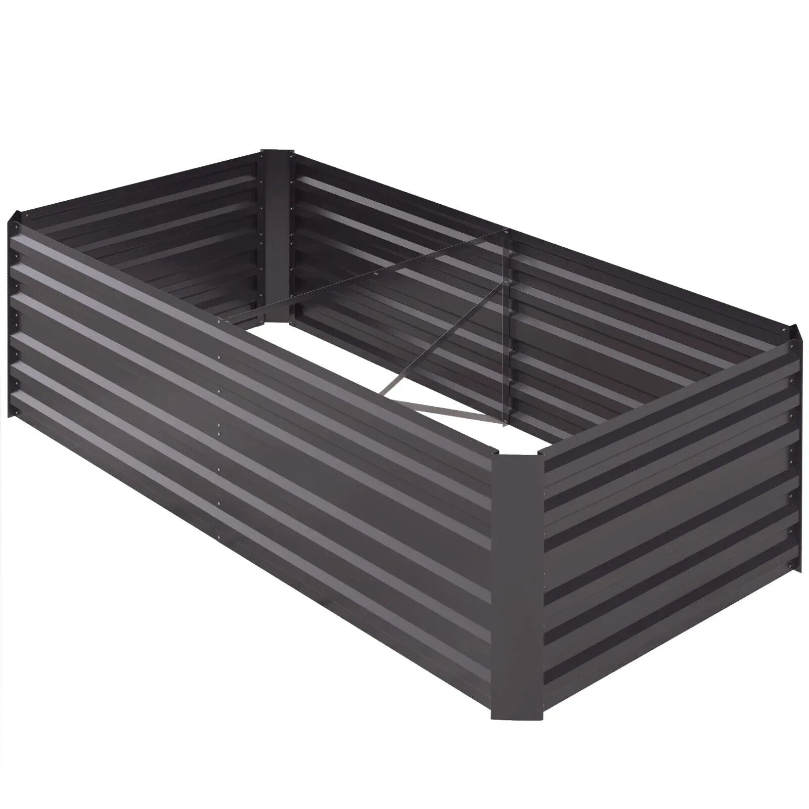 Galvanised Steel Raised Garden Beds Outdoor Planter Grey with Rods 180x90x59cm - Home and Garden Furniture Shop - #rustic - furniture#