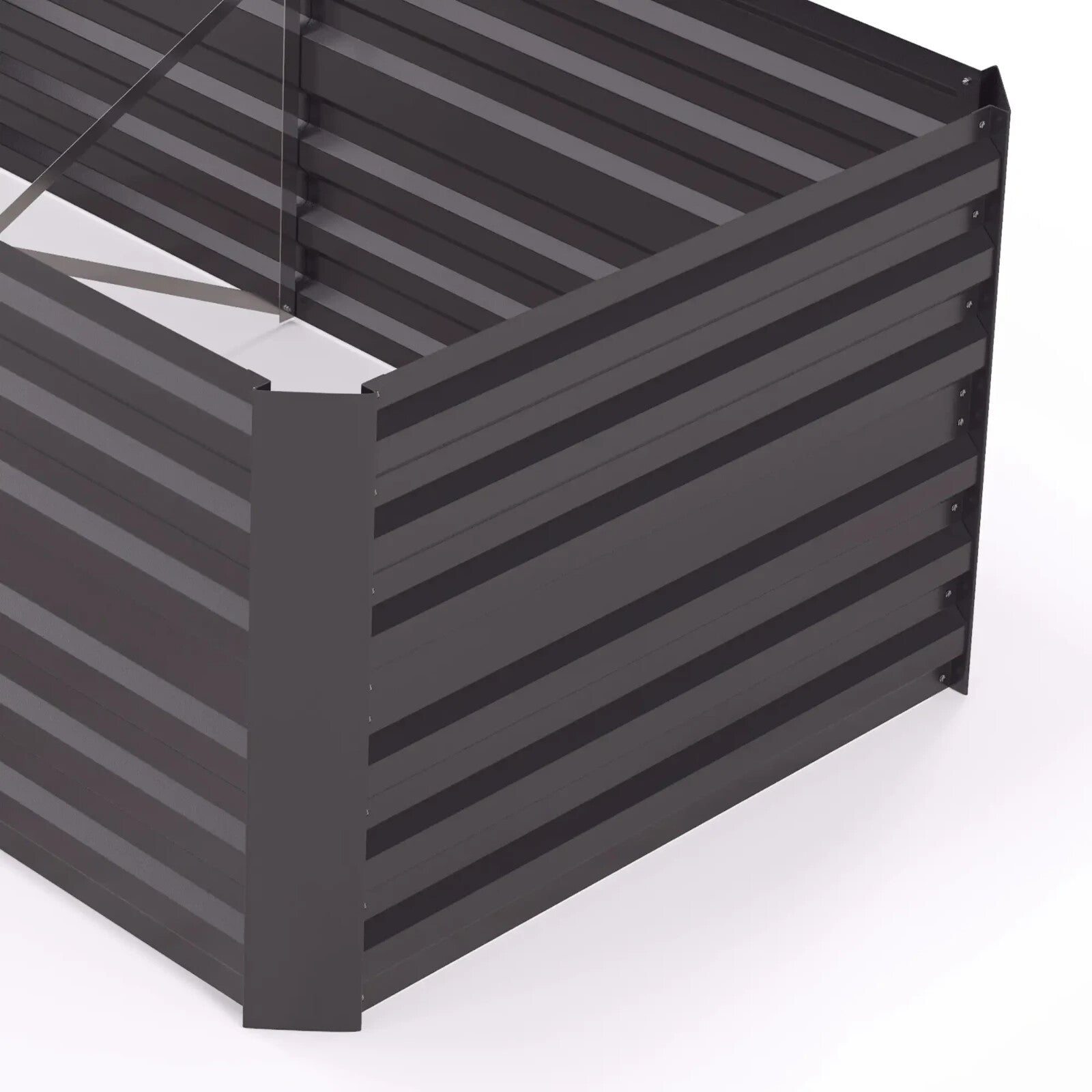 Galvanised Steel Raised Garden Beds Outdoor Planter Grey with Rods 180x90x59cm - Home and Garden Furniture Shop - rustic - furniture