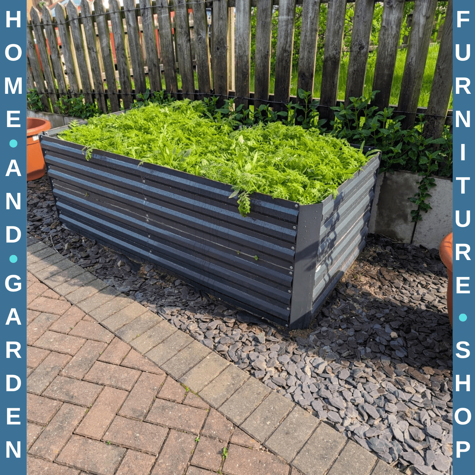 Galvanised Steel Raised Garden Beds Outdoor Planter Grey with Rods 180x90x59cm - Home and Garden Furniture Shop - rustic - furniture