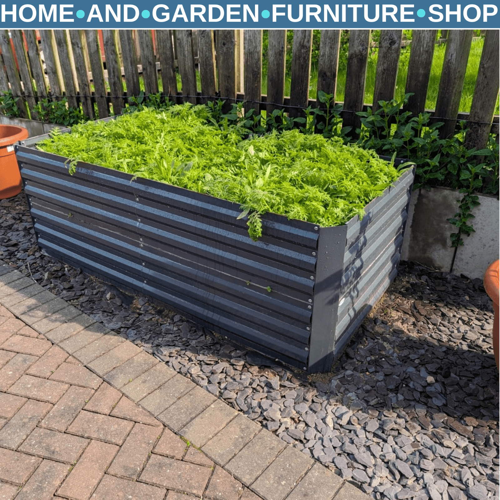 Galvanised Steel Raised Garden Beds Outdoor Planter Grey with Rods 180x90x59cm - Home and Garden Furniture Shop - rustic - furniture
