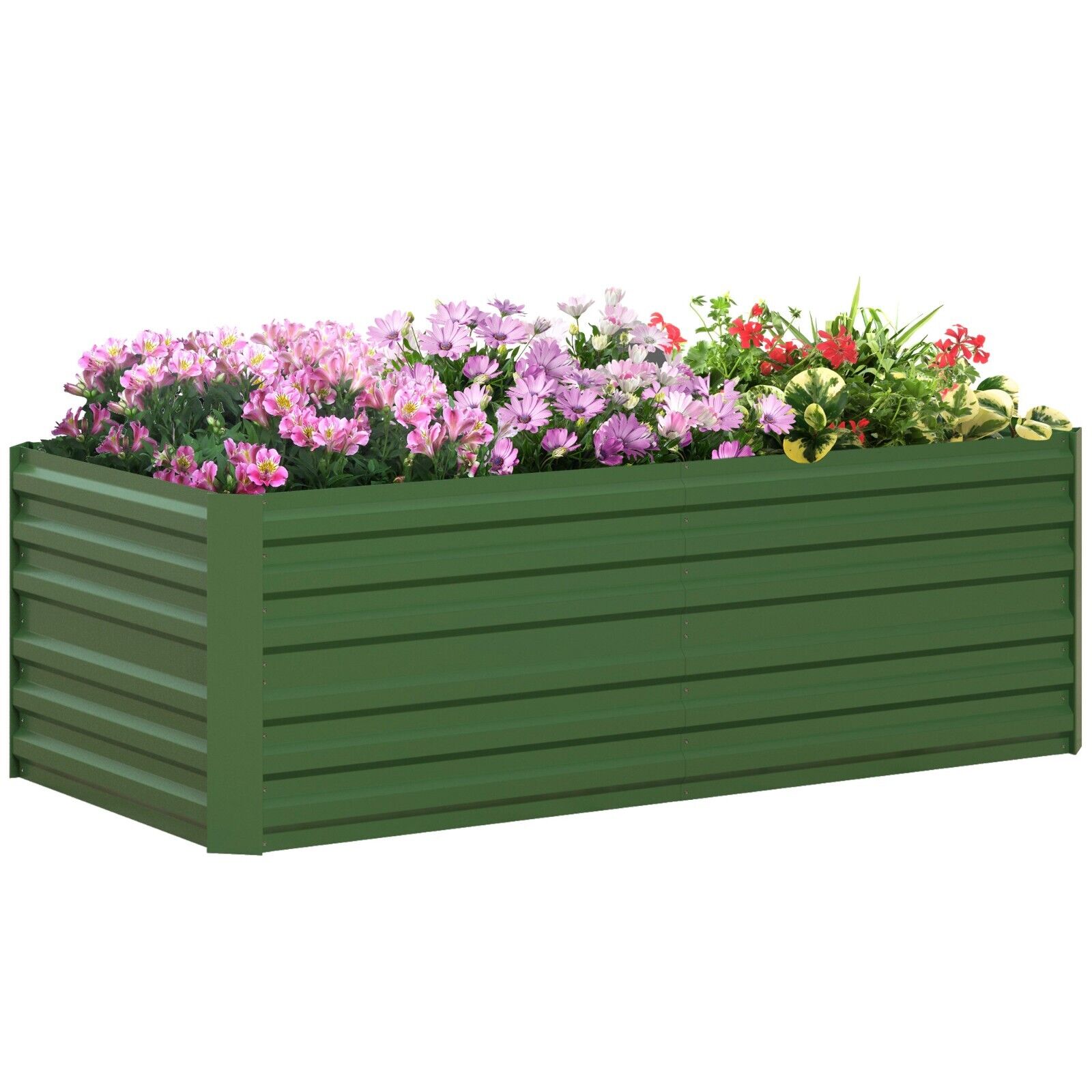 Galvanised Steel Raised Garden Beds Outdoor Planter with Reinforced Rods Green - Home and Garden Furniture Shop - #rustic - furniture#