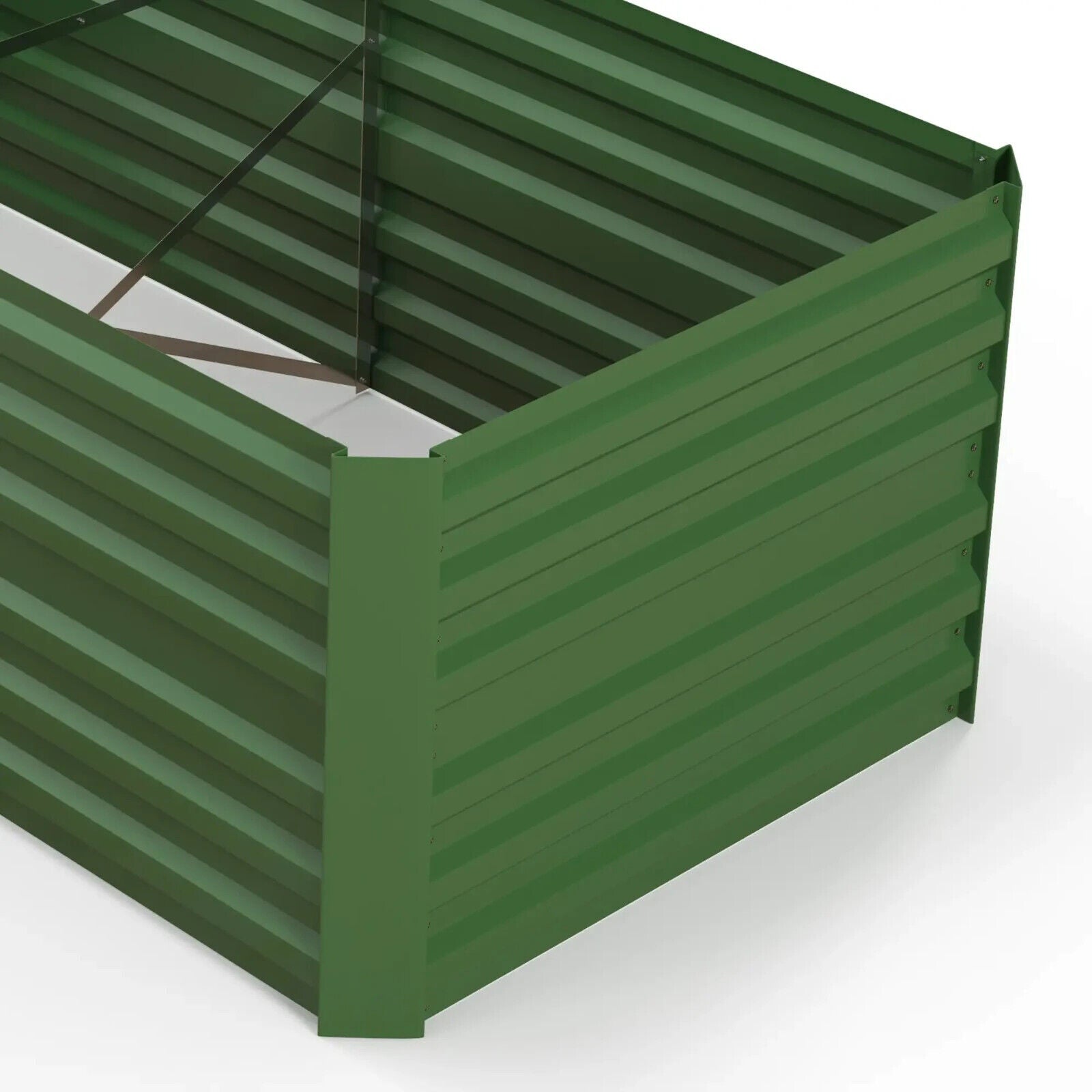 Galvanised Steel Raised Garden Beds Outdoor Planter with Reinforced Rods Green - Home and Garden Furniture Shop - #rustic - furniture#