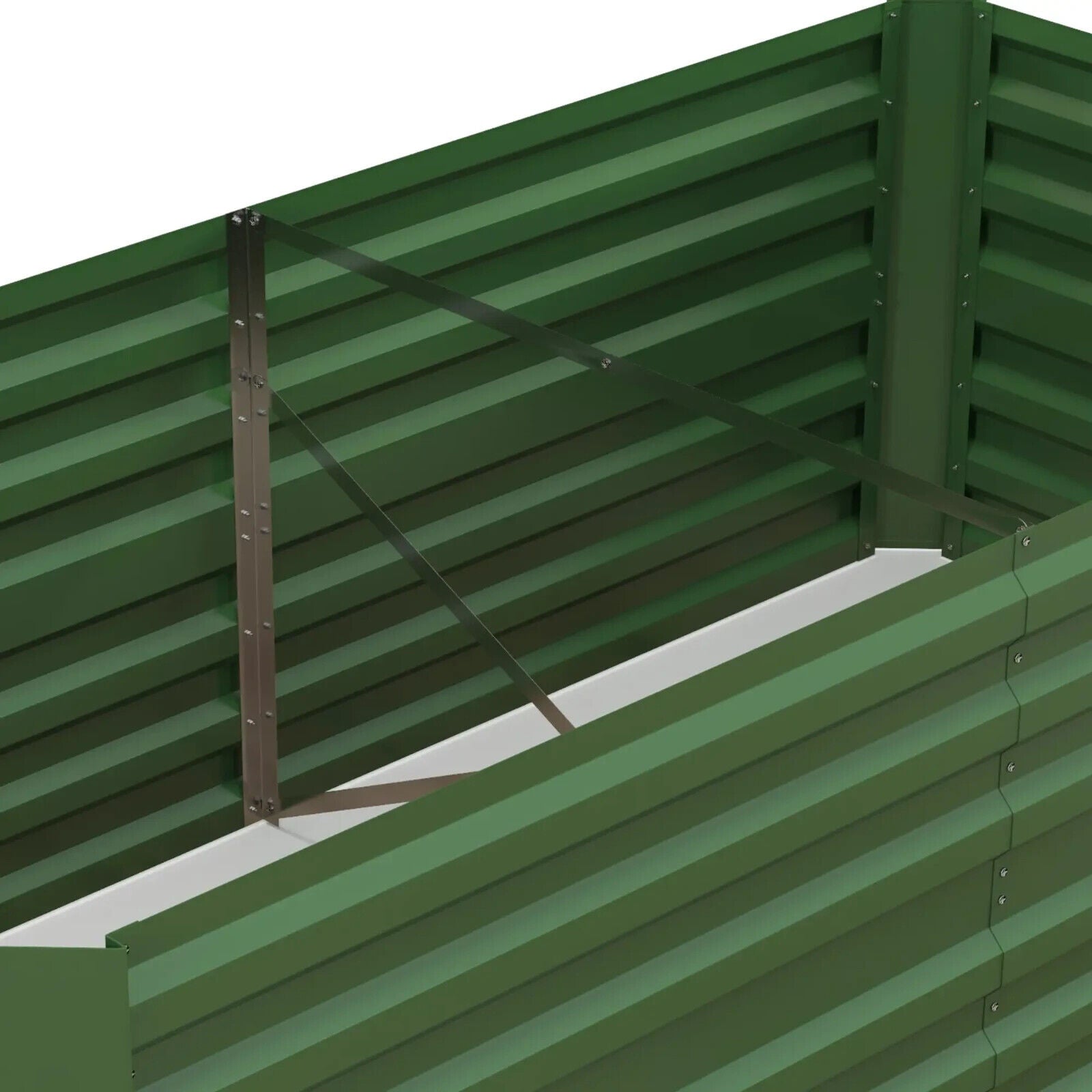 Galvanised Steel Raised Garden Beds Outdoor Planter with Reinforced Rods Green - Home and Garden Furniture Shop - #rustic - furniture#