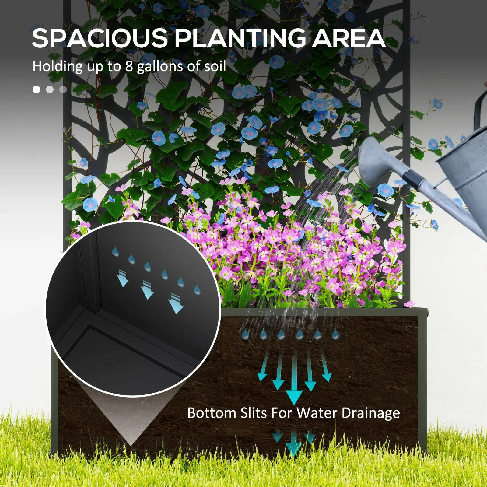 Garden Bed with Privacy Screen Wall Mounted or Freestanding Raised Planter - Home and Garden Furniture Shop - rustic - furniture